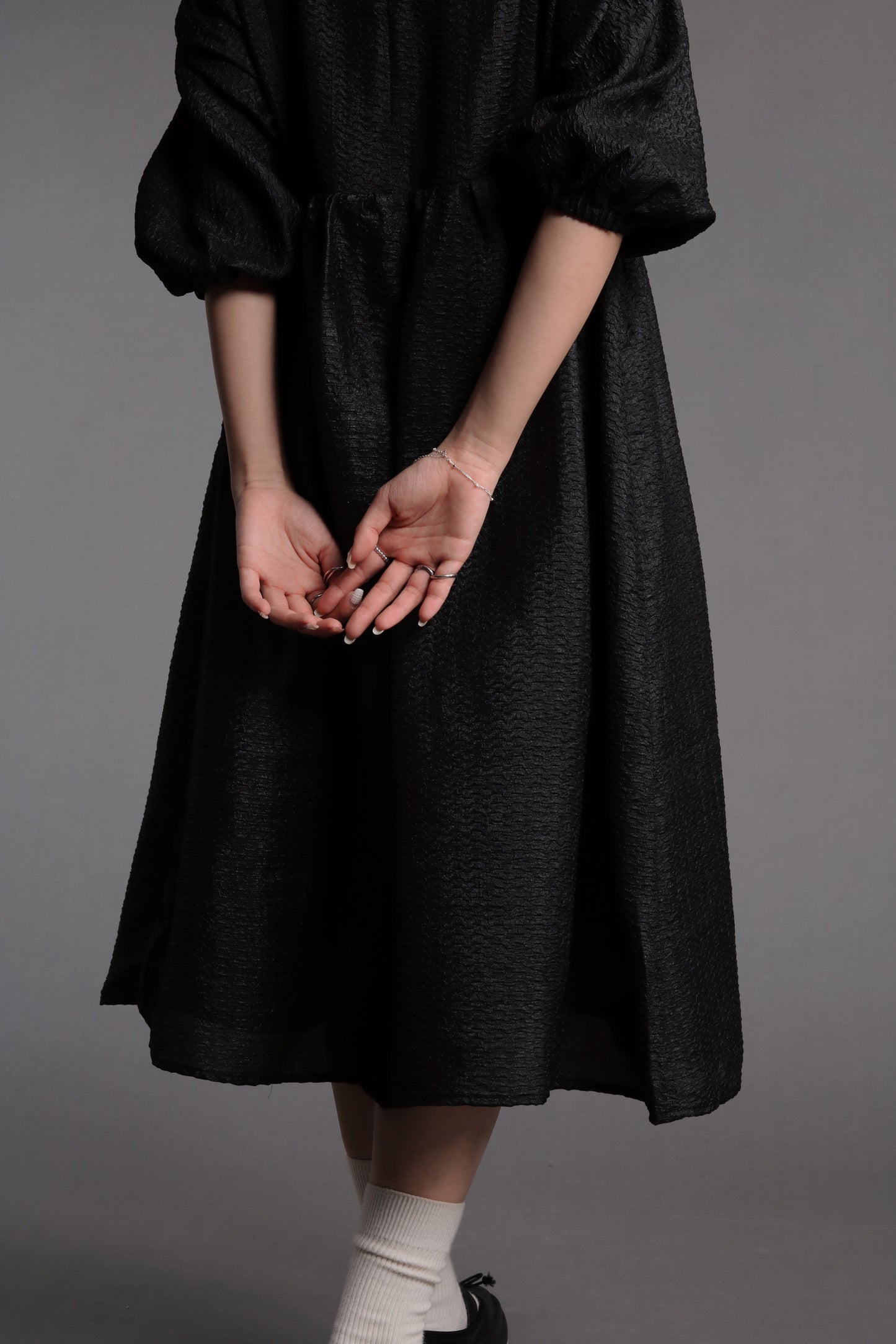 Doll Cold Shoulder Dress (Black)