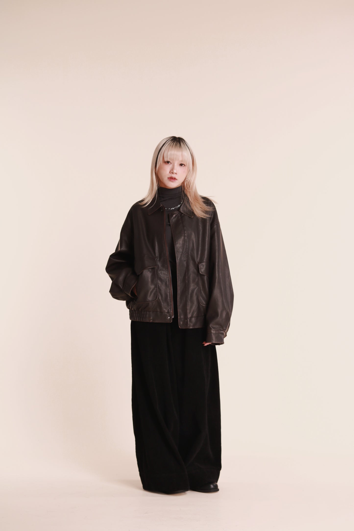 Corduroy Wide Pants (Black)