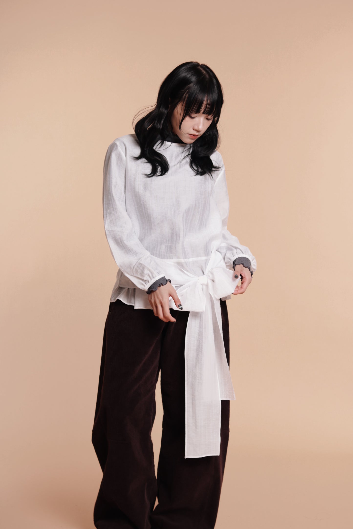 Doll Belt Blouse (White)