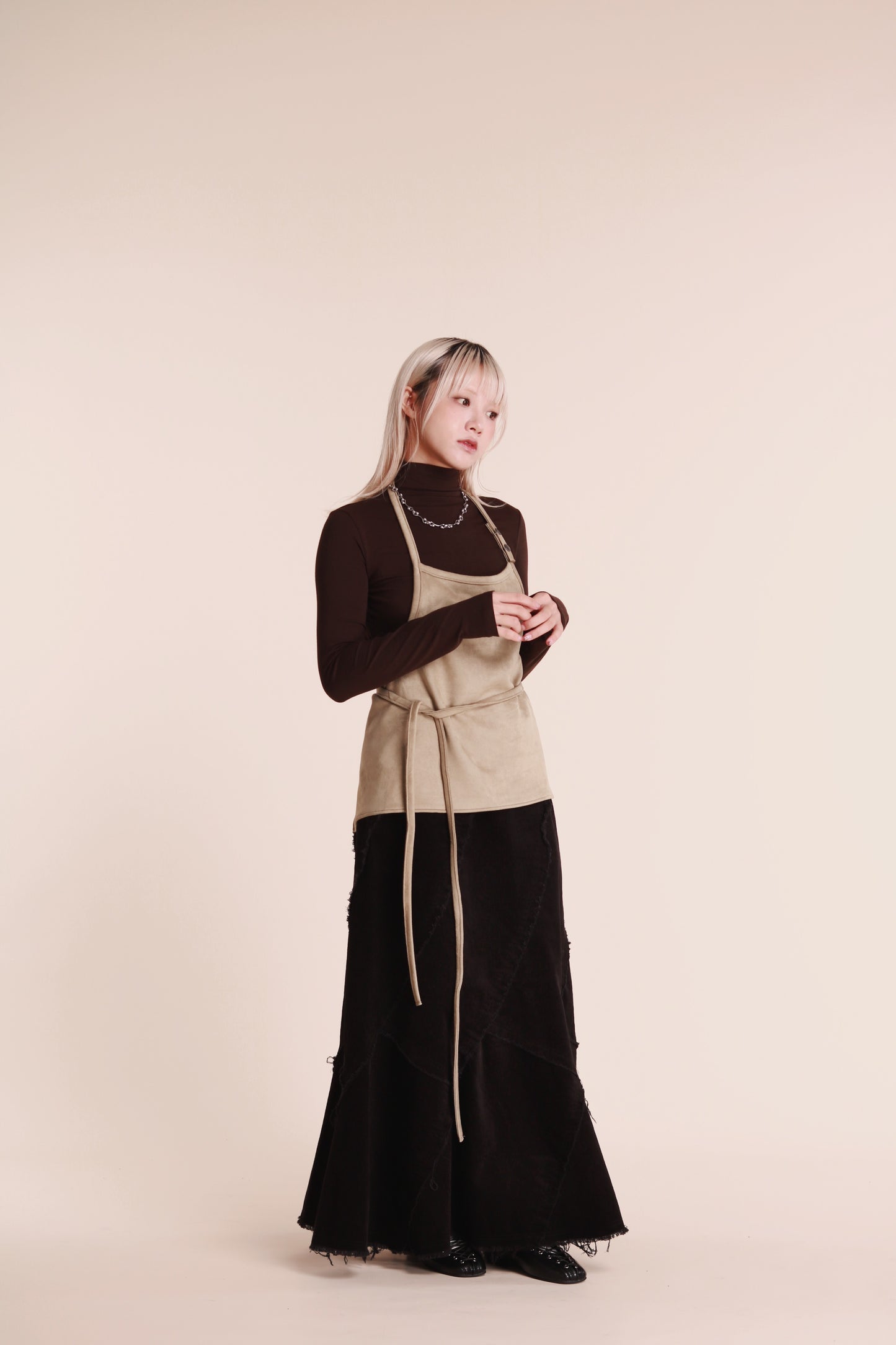 Frayed Mermaid Skirt (Black)