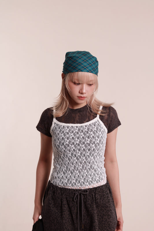 Mesh Sleeveless Top (White)