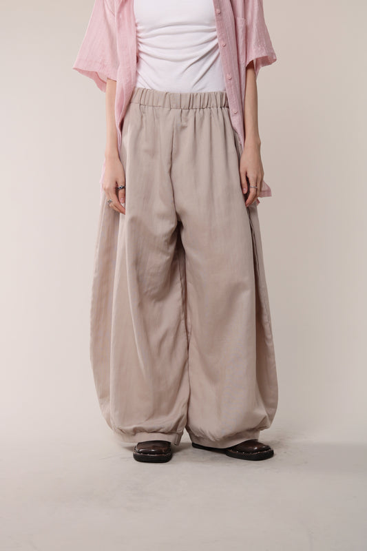 Linen Bubble Pants (Beige)