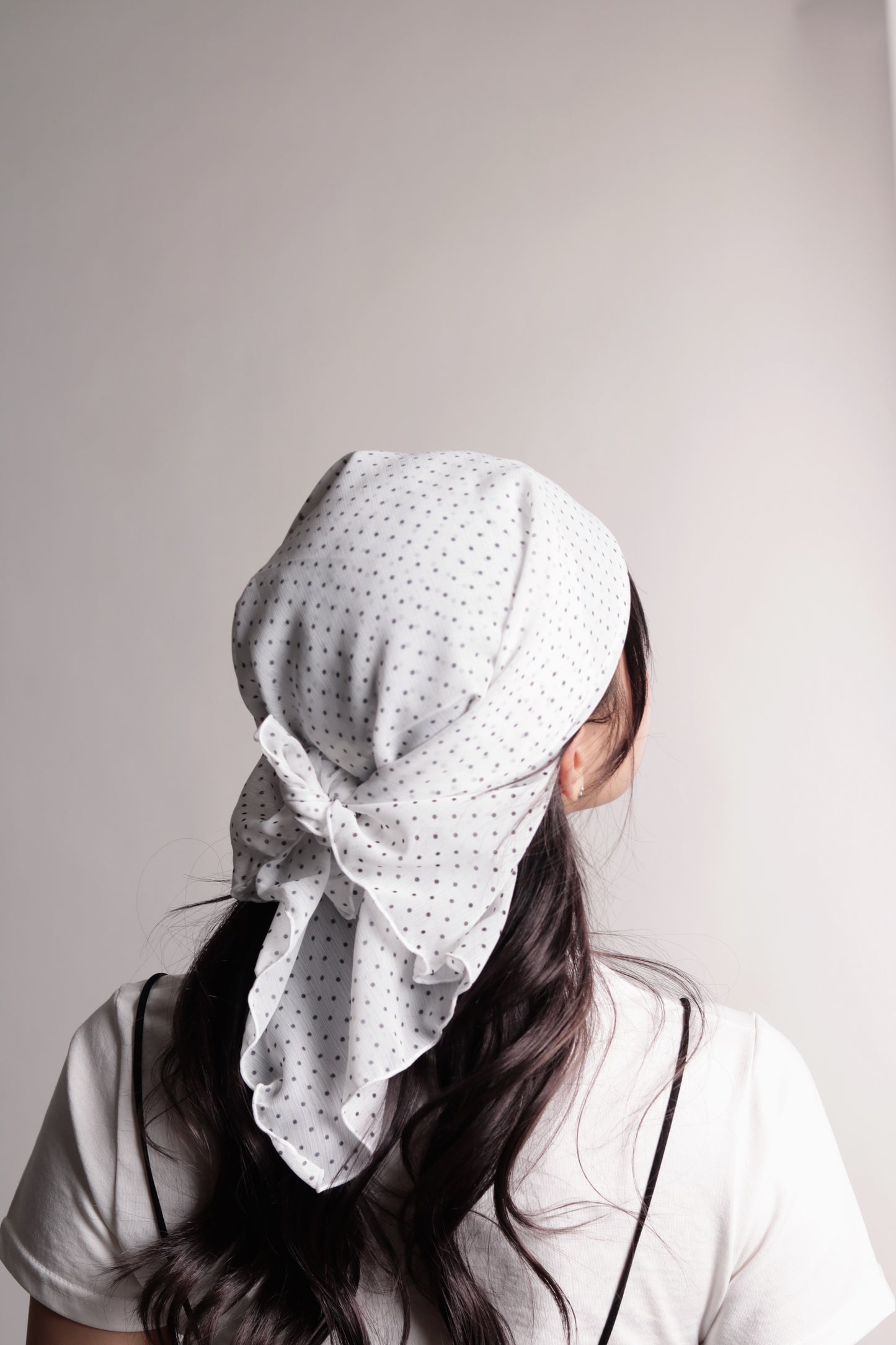 Polka Dot Scarf (White)
