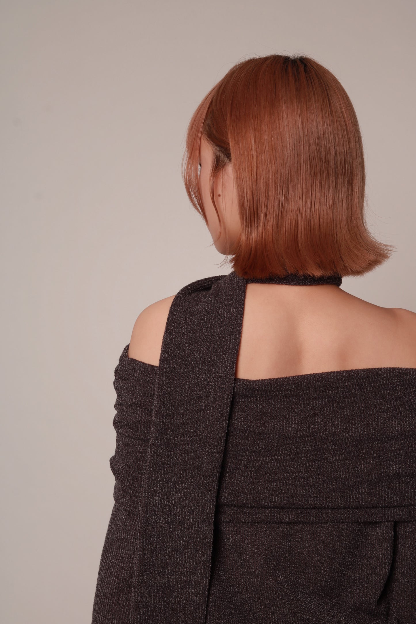 Off Shoulder Knit Top (Charcoal)