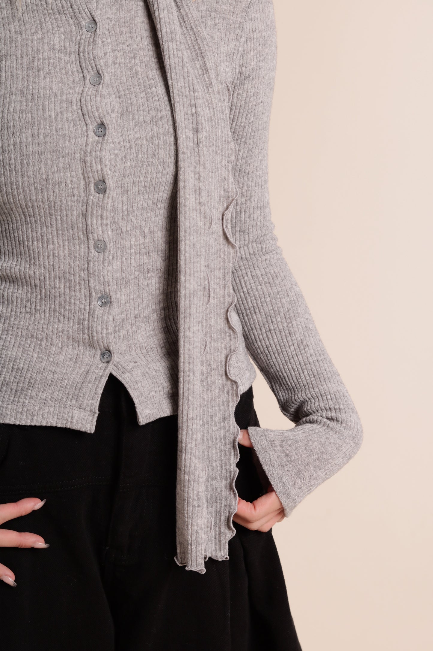 Little Scarf Cardigan (Grey)