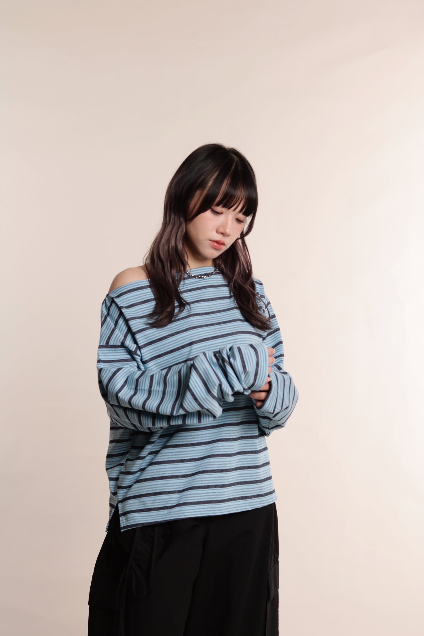 Oversized Stripe Top (Blue)