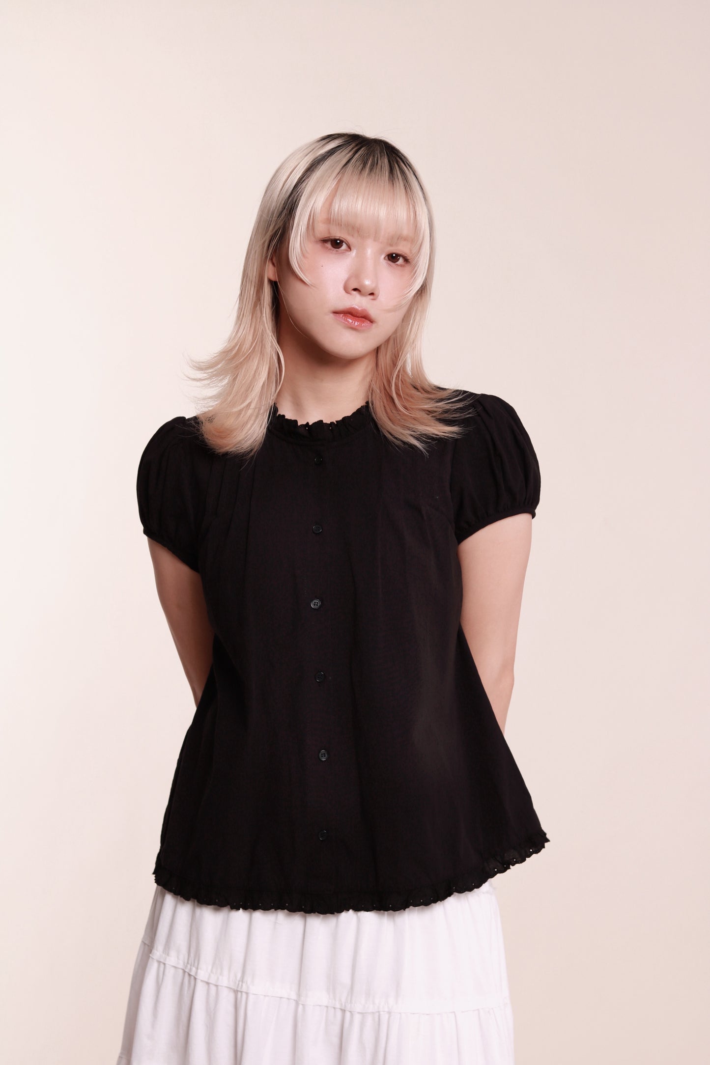 Puff Sleeve Blouse (Black)