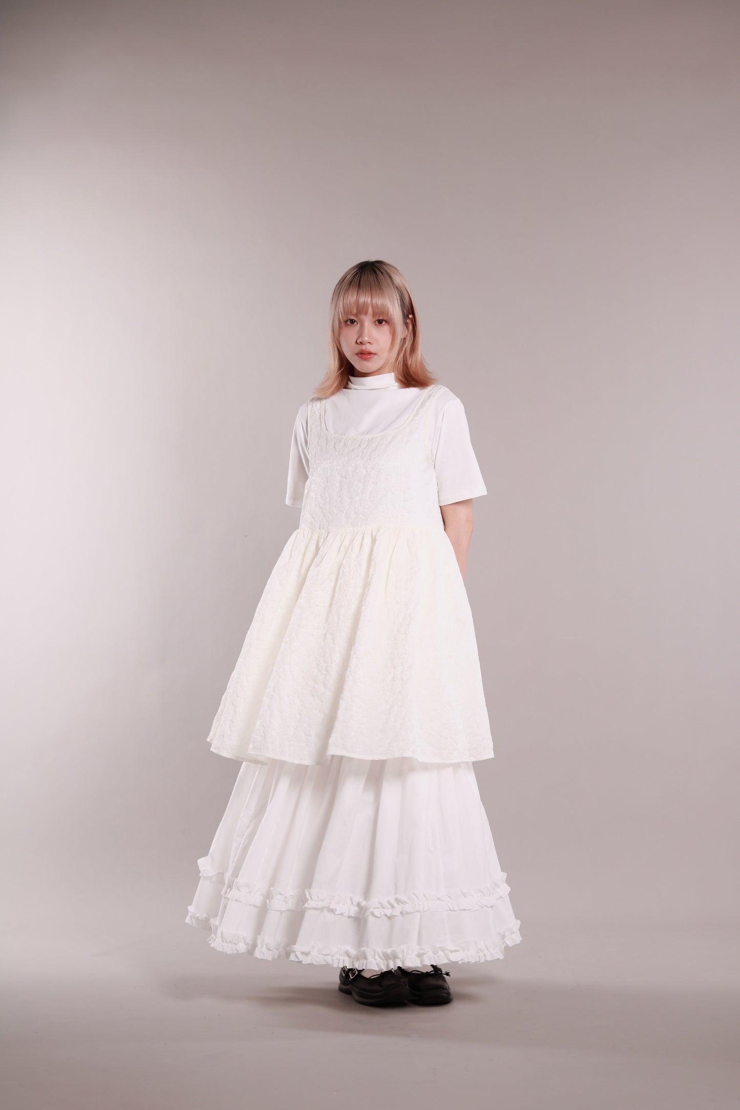 Mock Neck Tee (White)