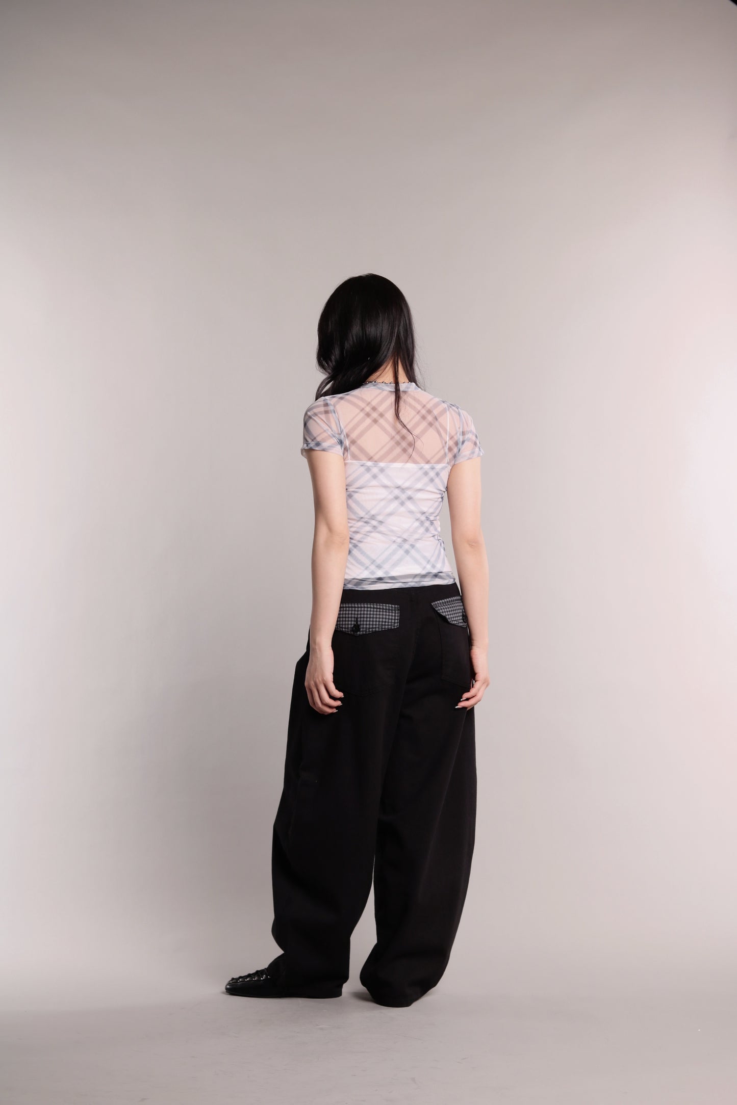 Checker Mesh Tee (Ivory)