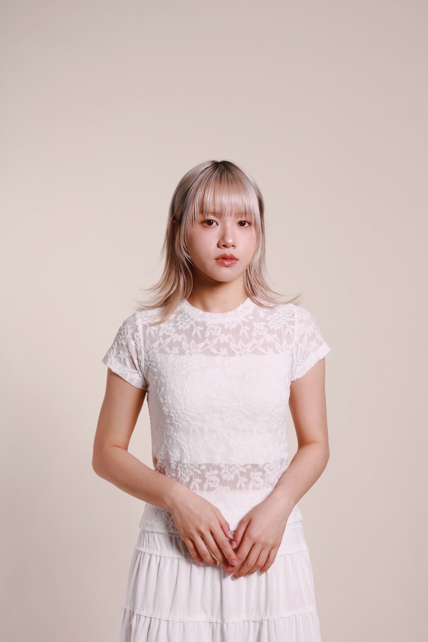 Mesh Flower Top (White)