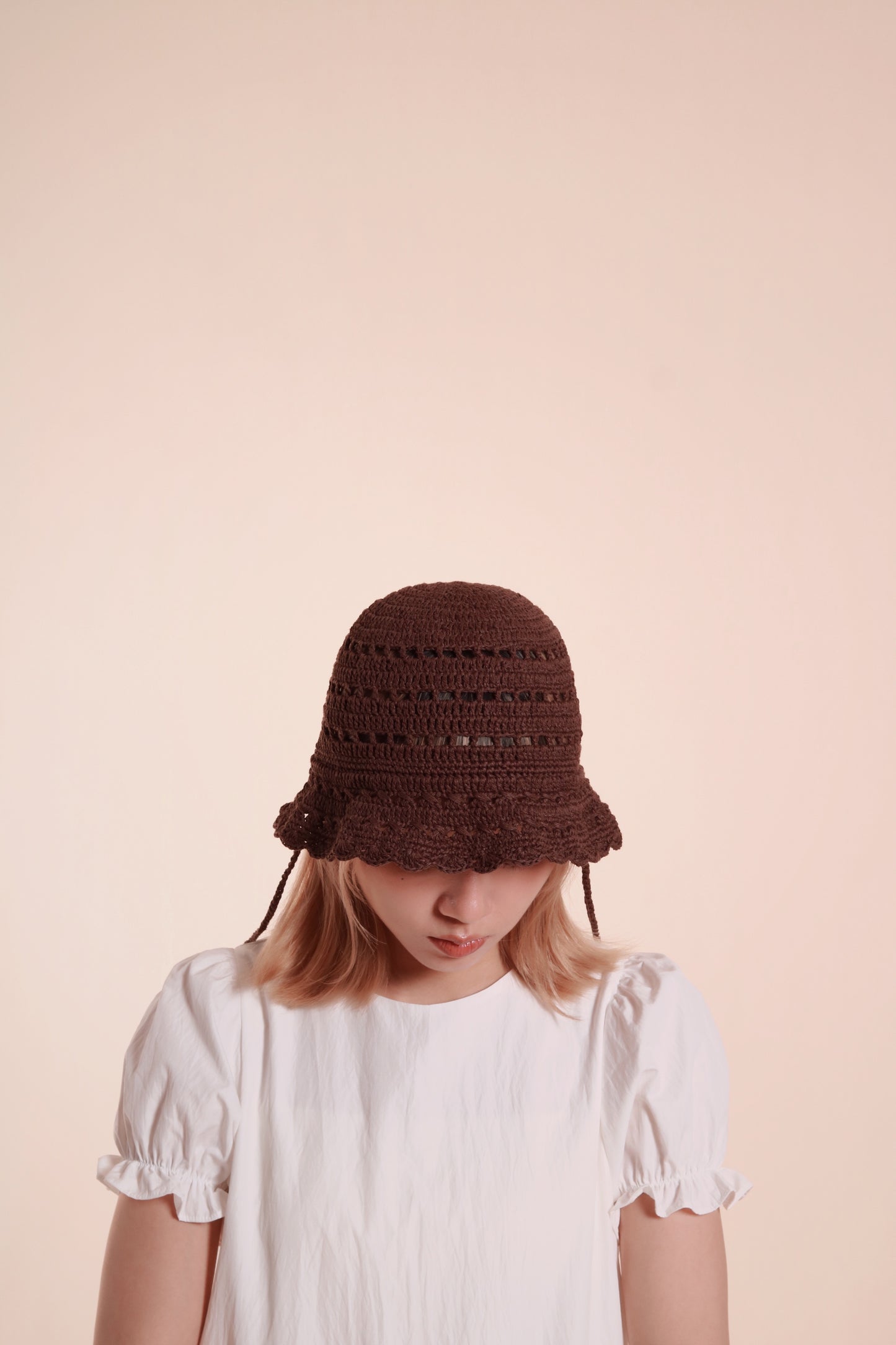 Mesh Bucket Hat (Brown)