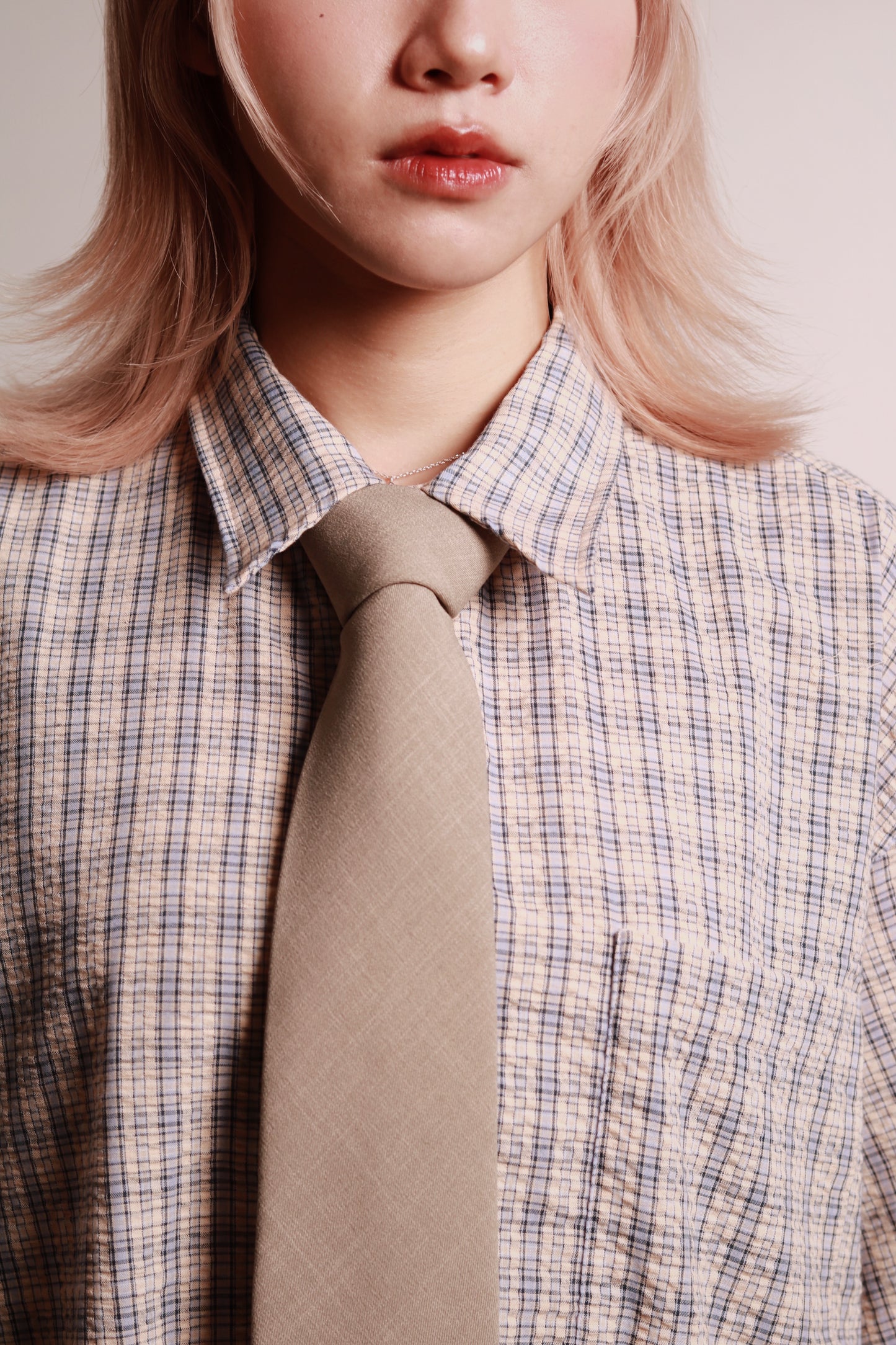 Plaid Loose Shirt (Blue)