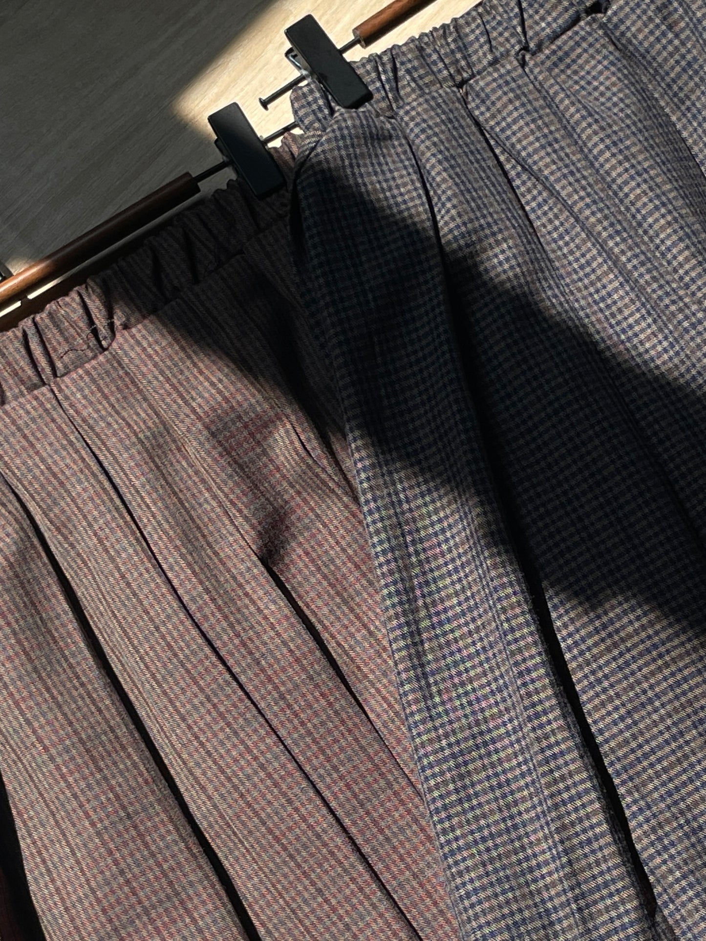 Checkered Pleat Skirt (Brown)