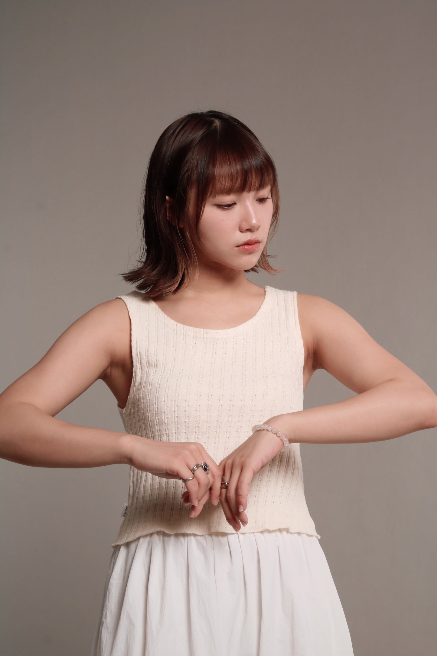 Ribbed Tank Top (Ivory)