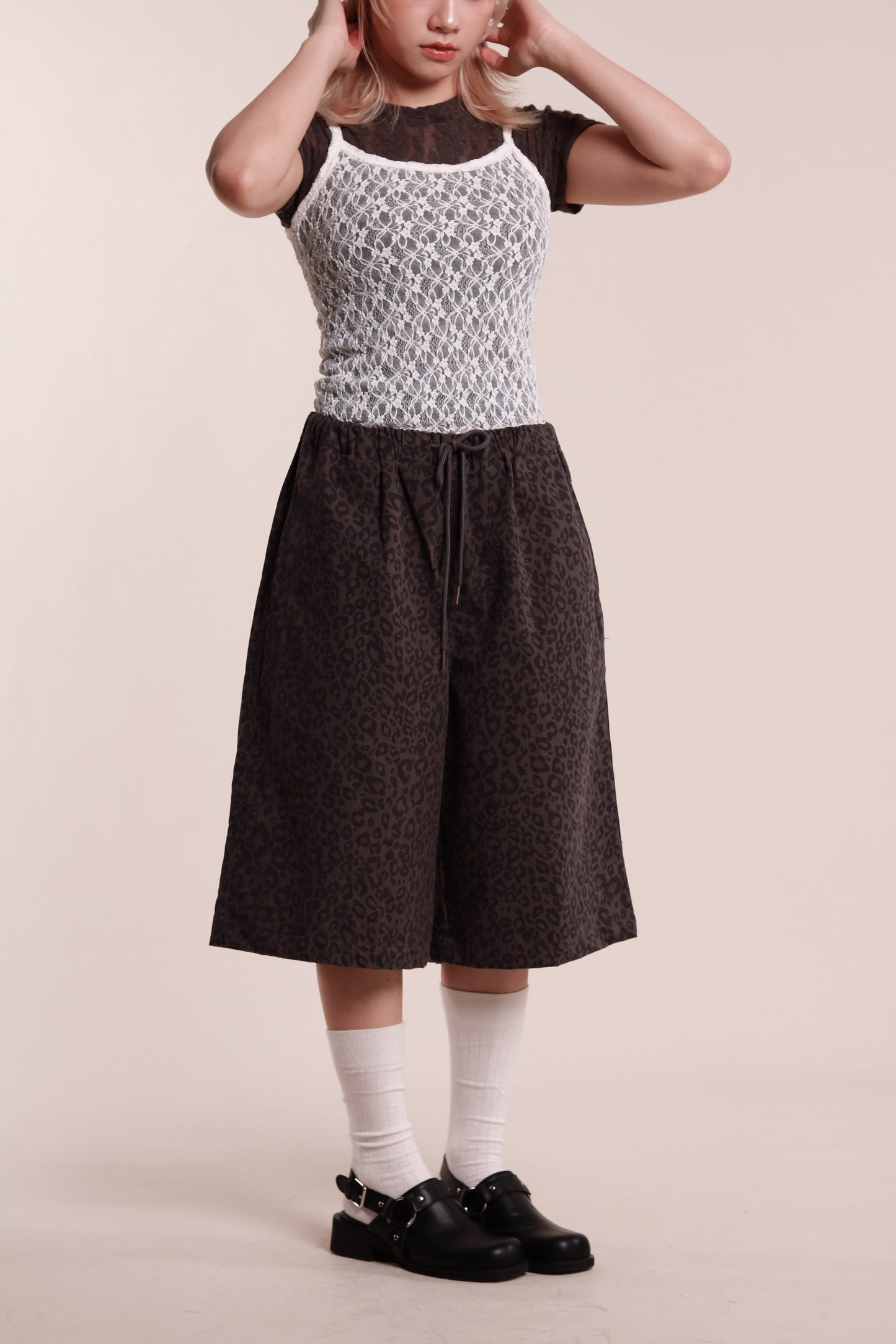 Leopard Shorts (Charcoal)