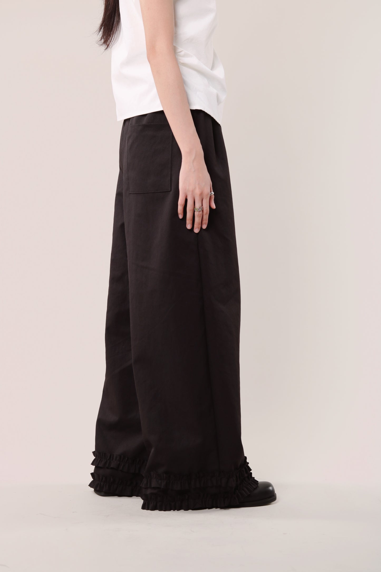 Double Ruffle Pants (Black)