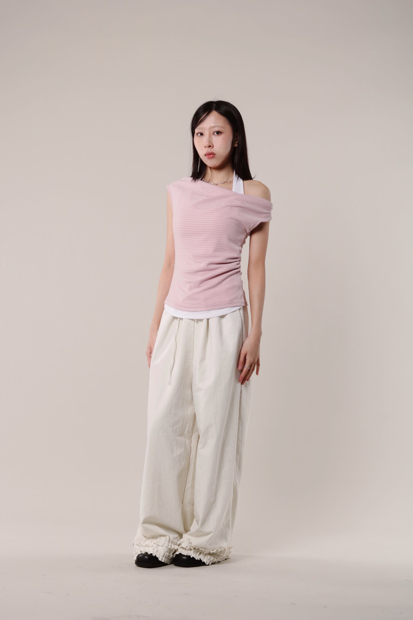 Double Ruffle Pants (Ivory)