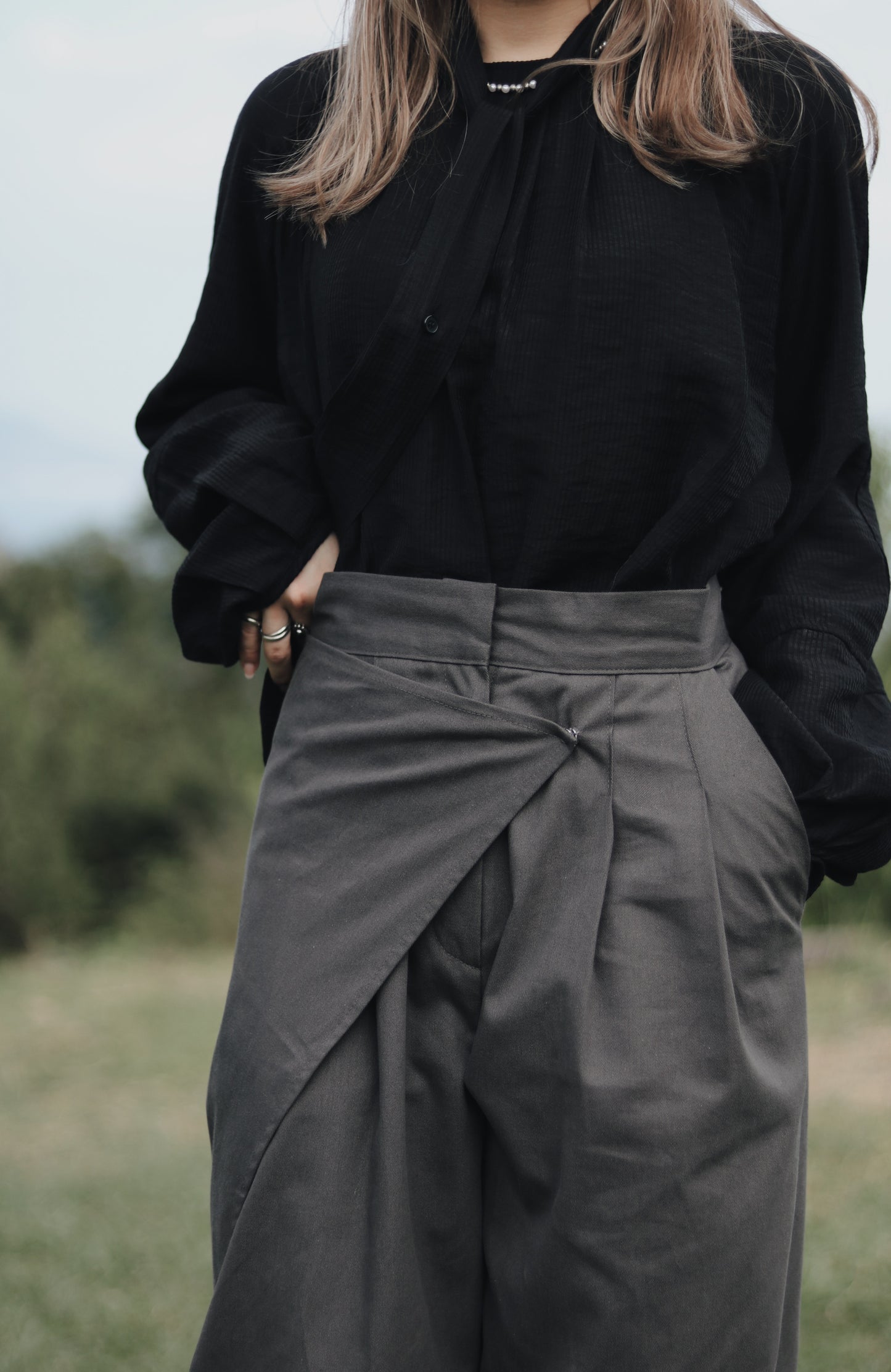 Layered Pants (Charcoal)
