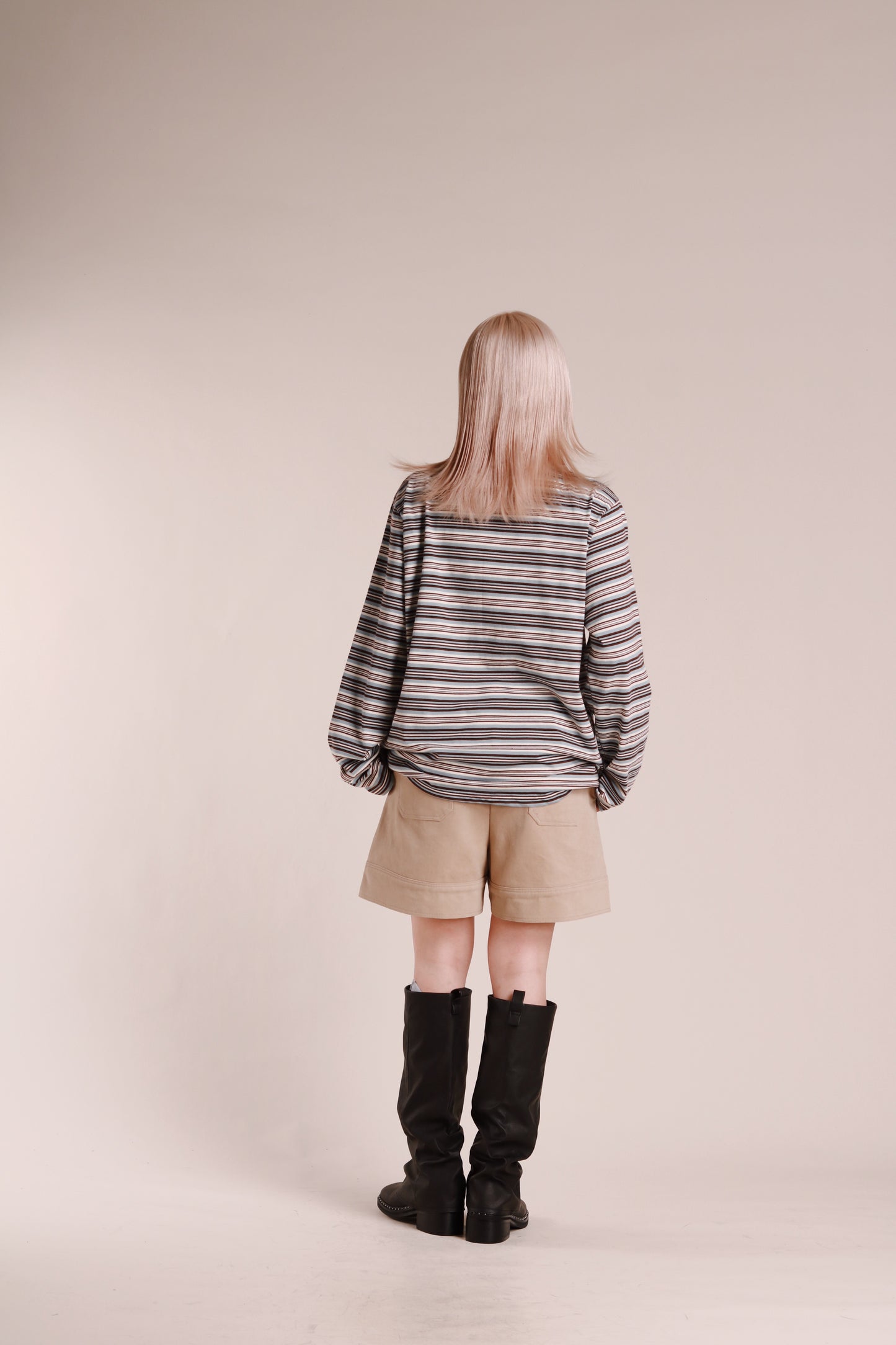 Striped Polo Top (Blue)