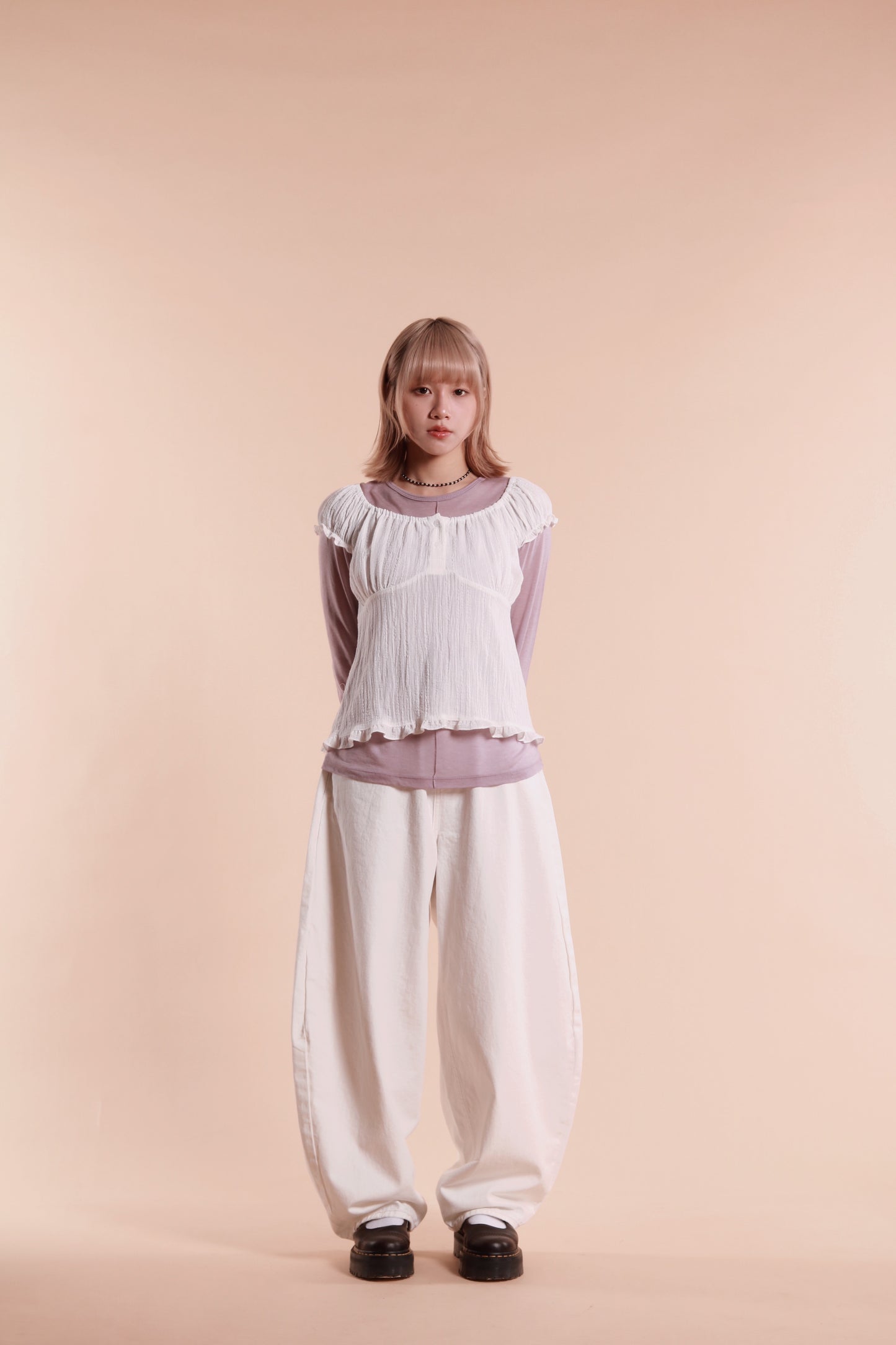 Ribbon Jeans (White)