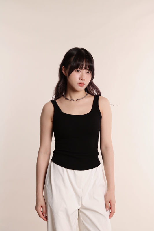 Square Neck Bra Top (Black)