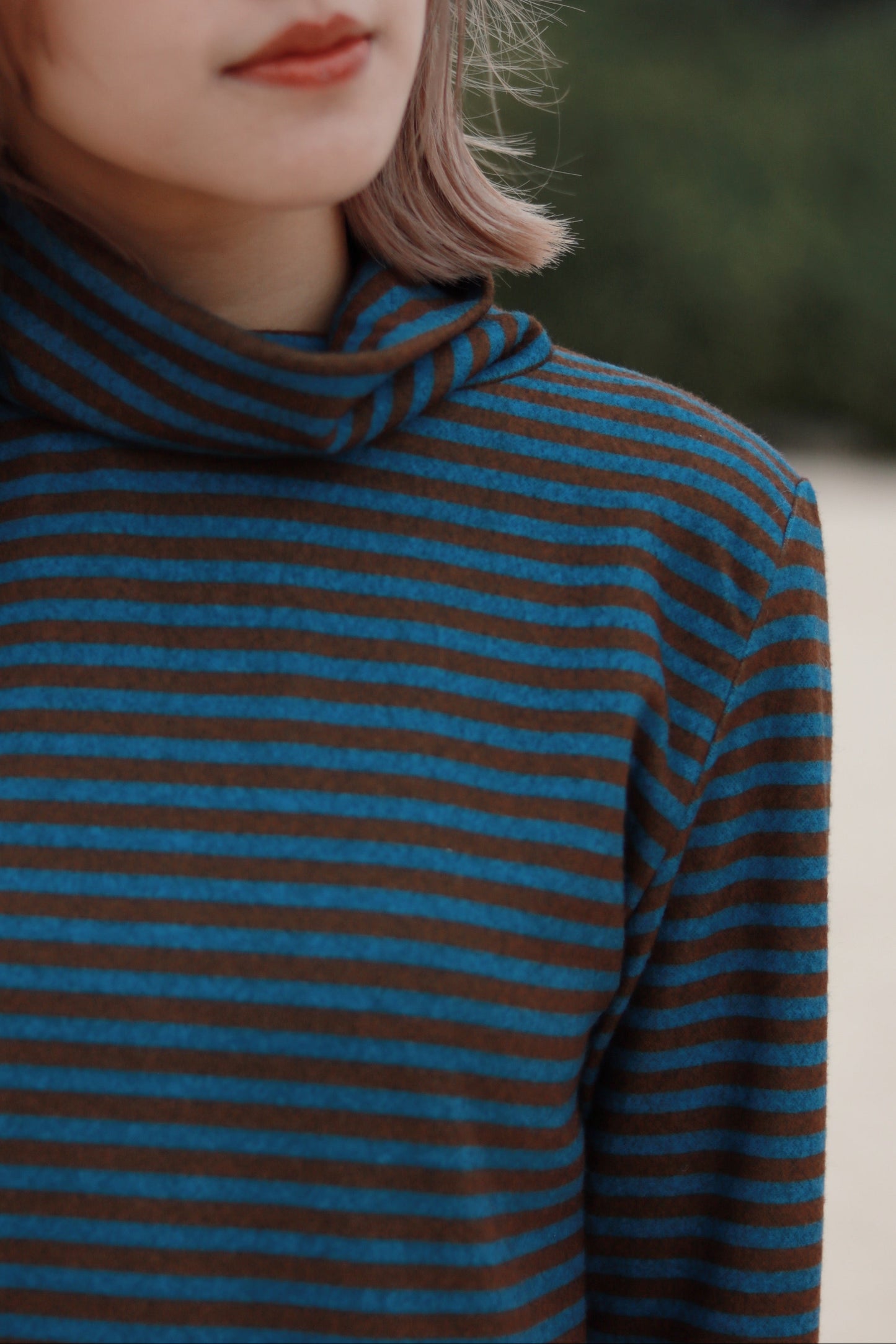 Striped Ruffle Top (Blue)