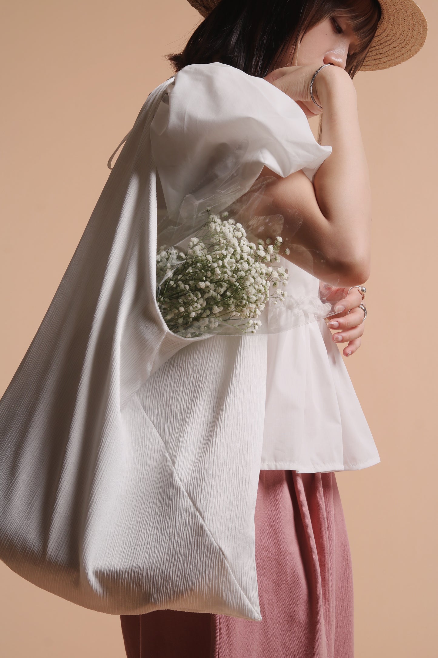 Textured stripe Bag (Black/White)