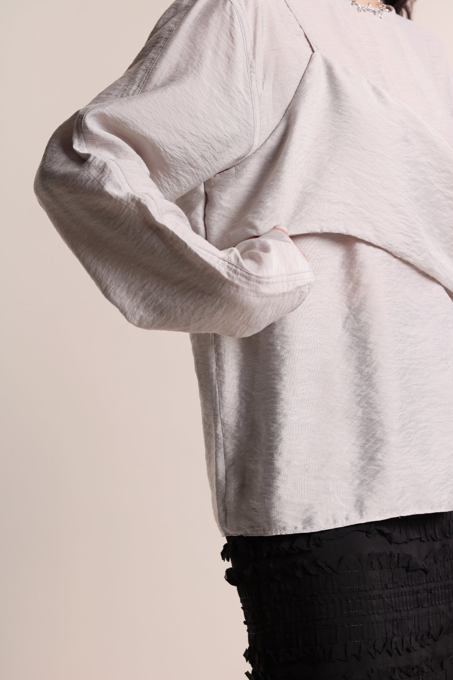 Cami Wrap Blouse (Light Grey)