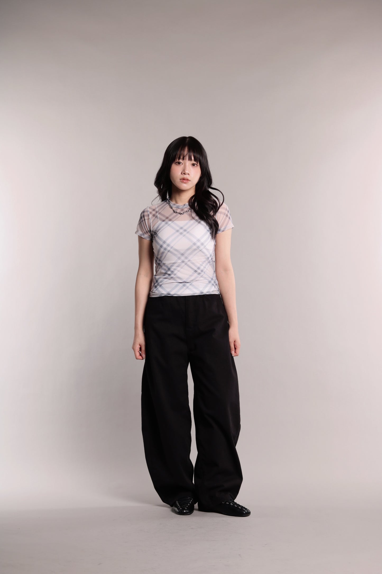 Checker Mesh Tee (Ivory)