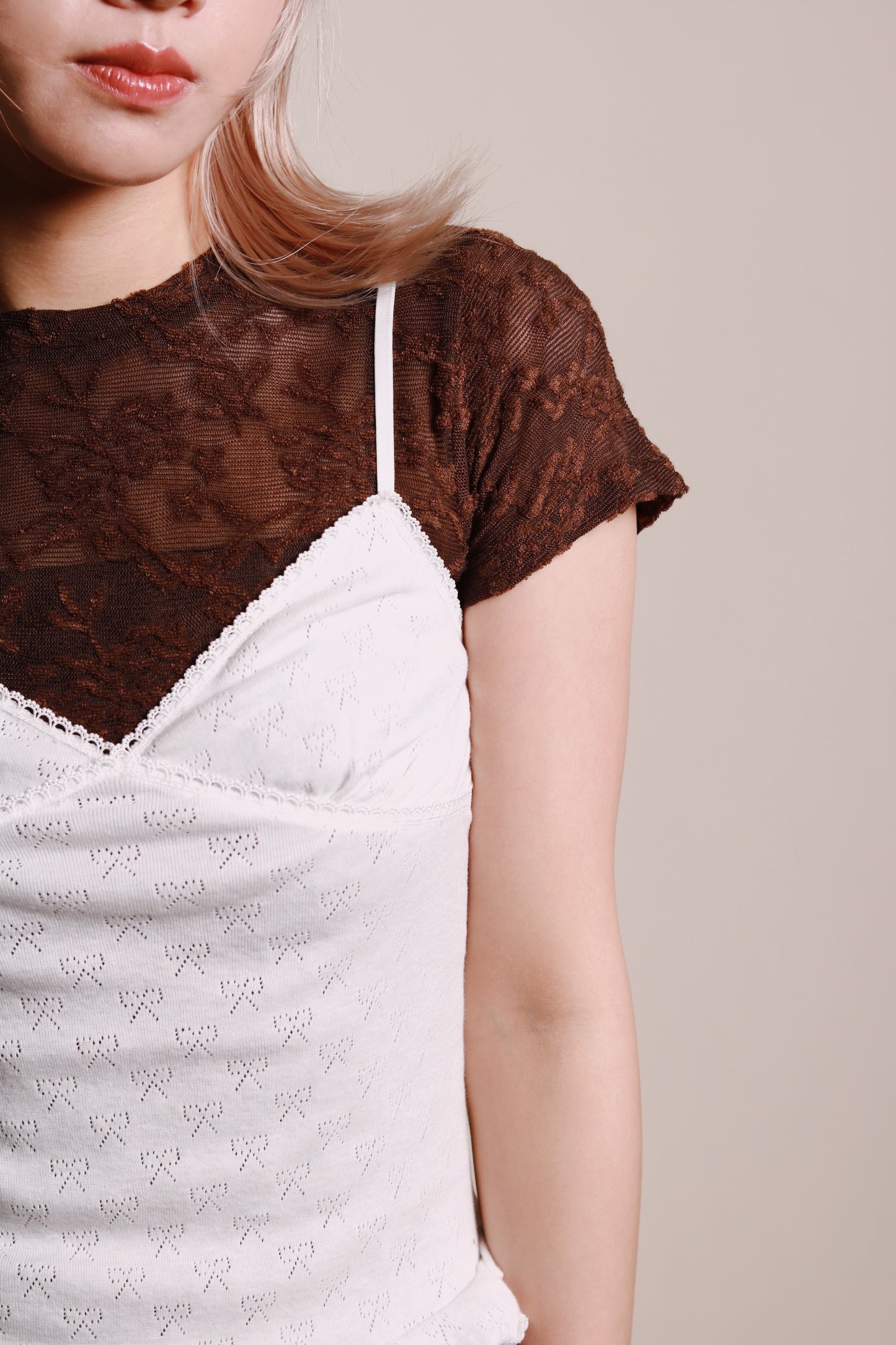 Ruffle Ribbon Sleeveless Top (White)