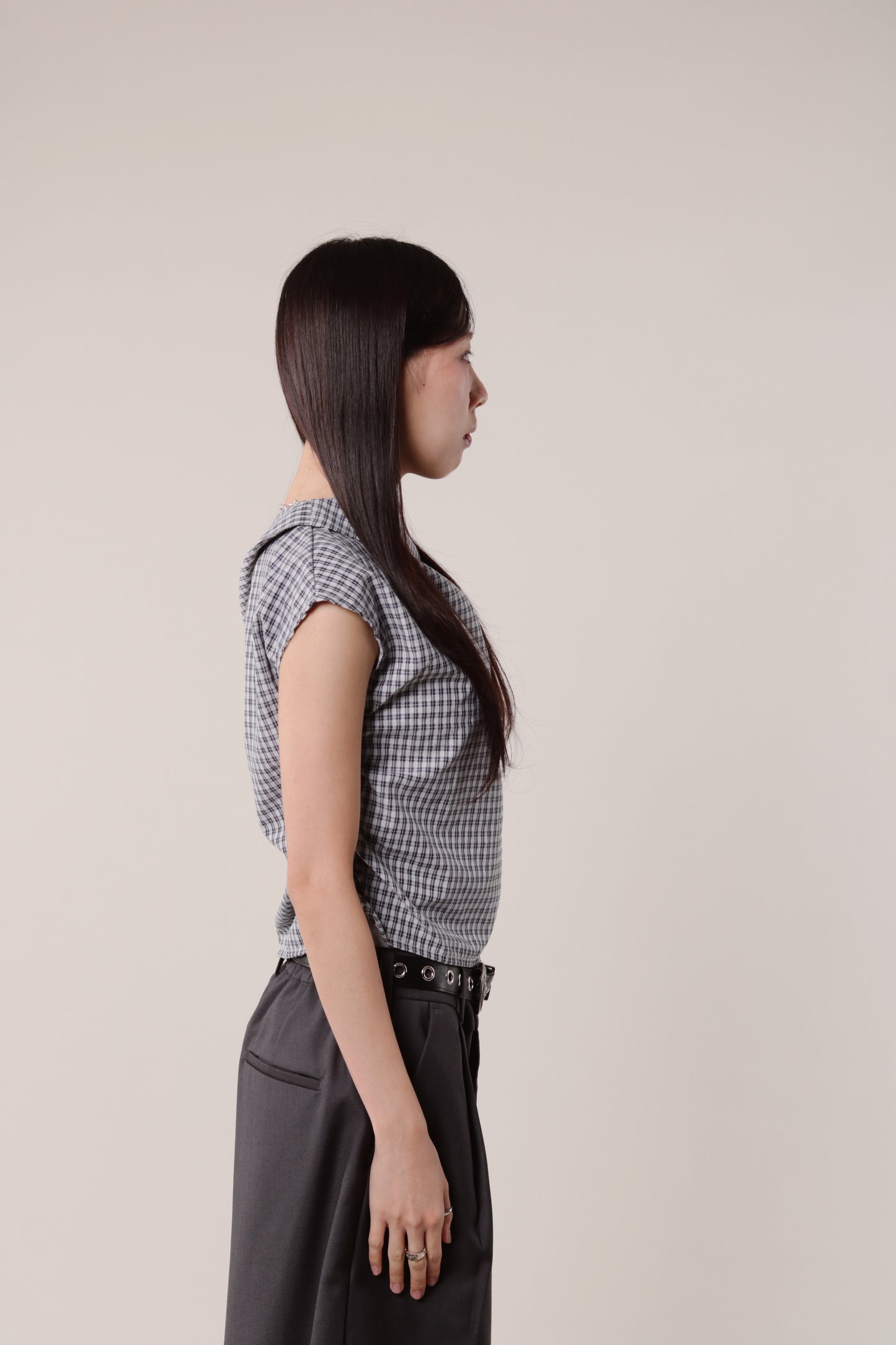 Checkered Devon Top (Ivory)