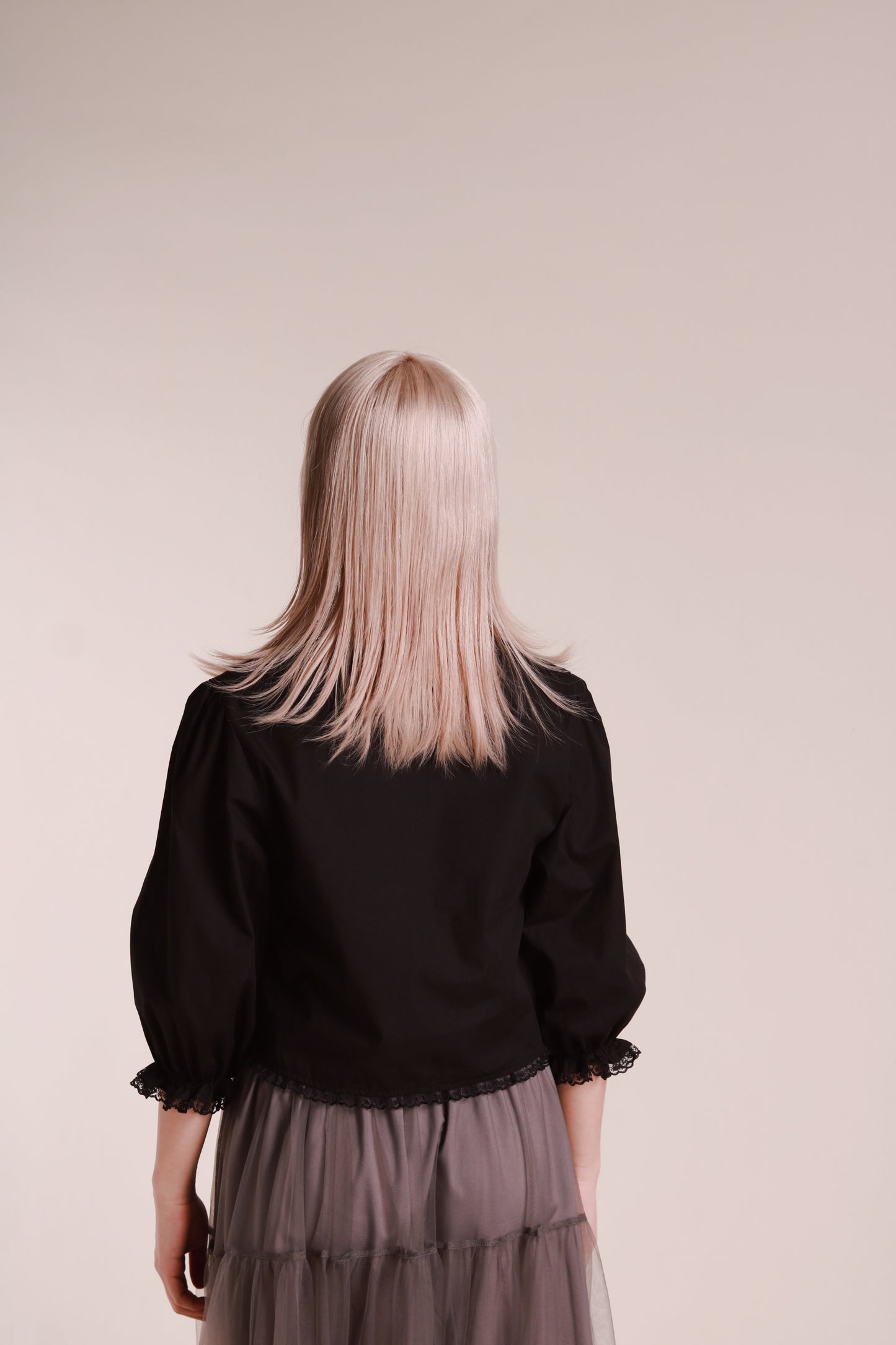 Retro Lace Blouse (Black)
