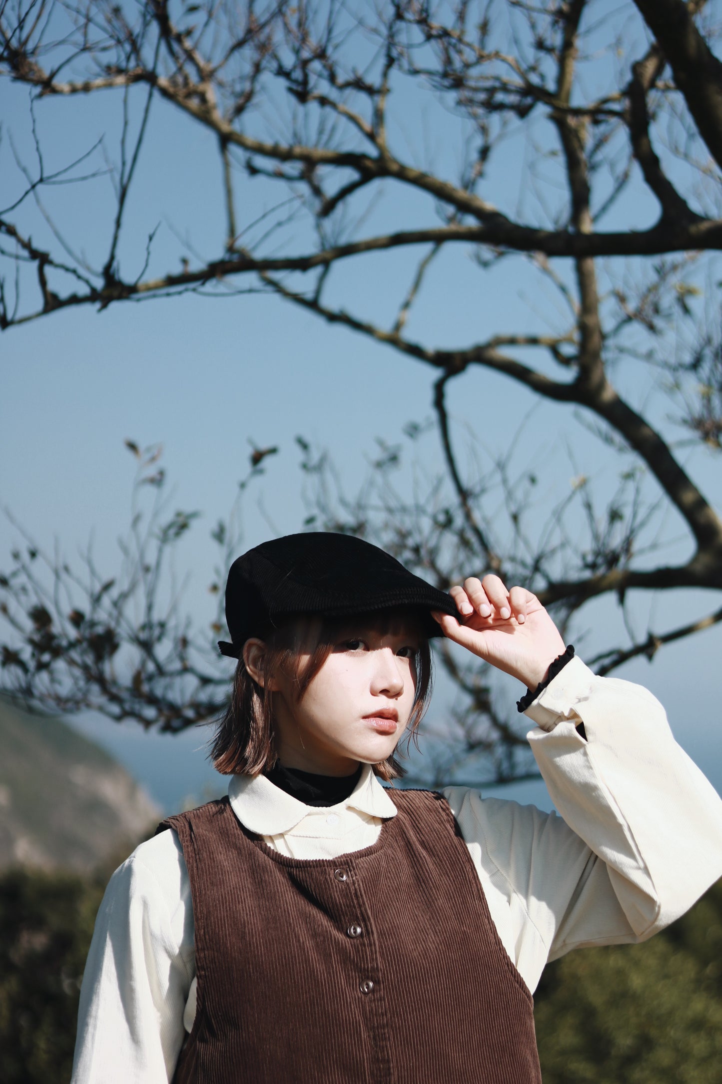 Corduroy News Cap (Black)