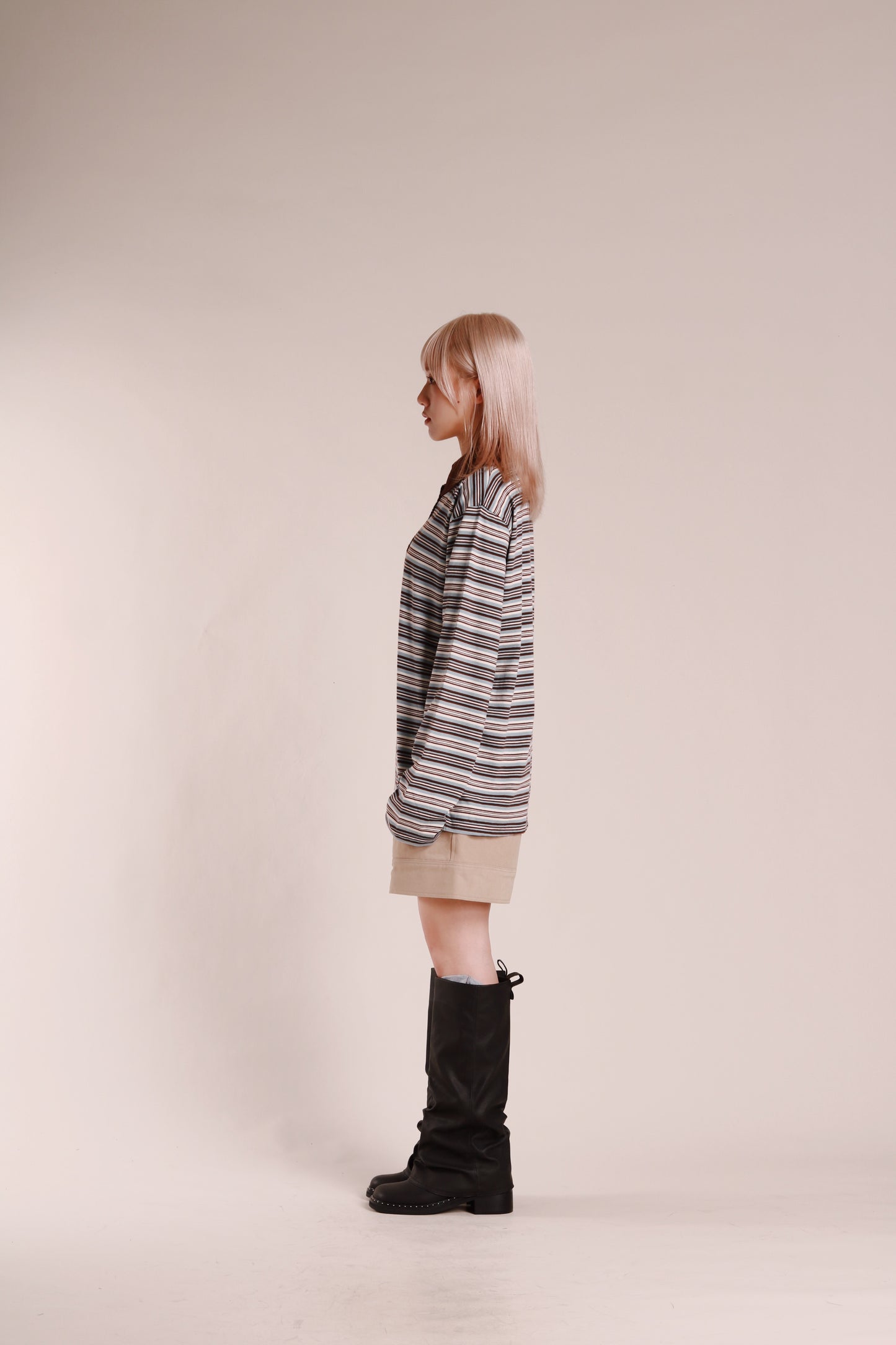 Striped Polo Top (Blue)