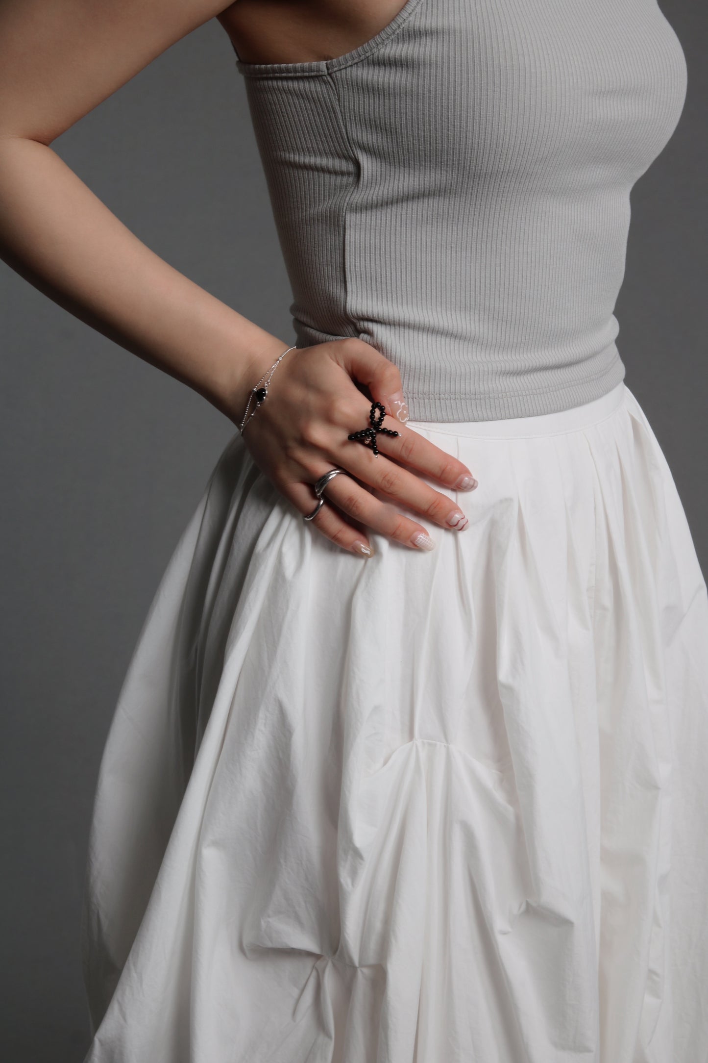 Doll Gathered Skirt (White)
