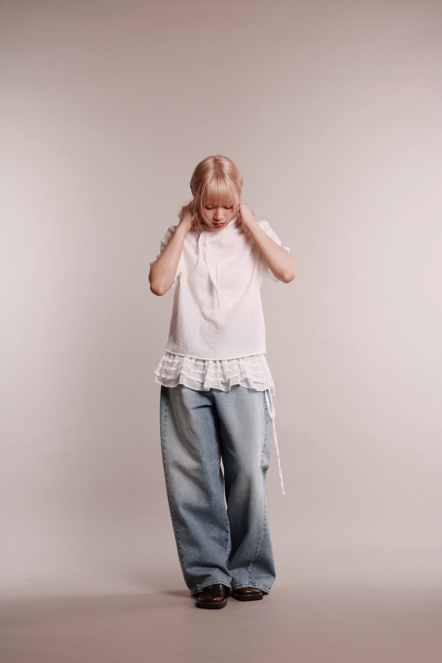 See Through Tie Top (White)