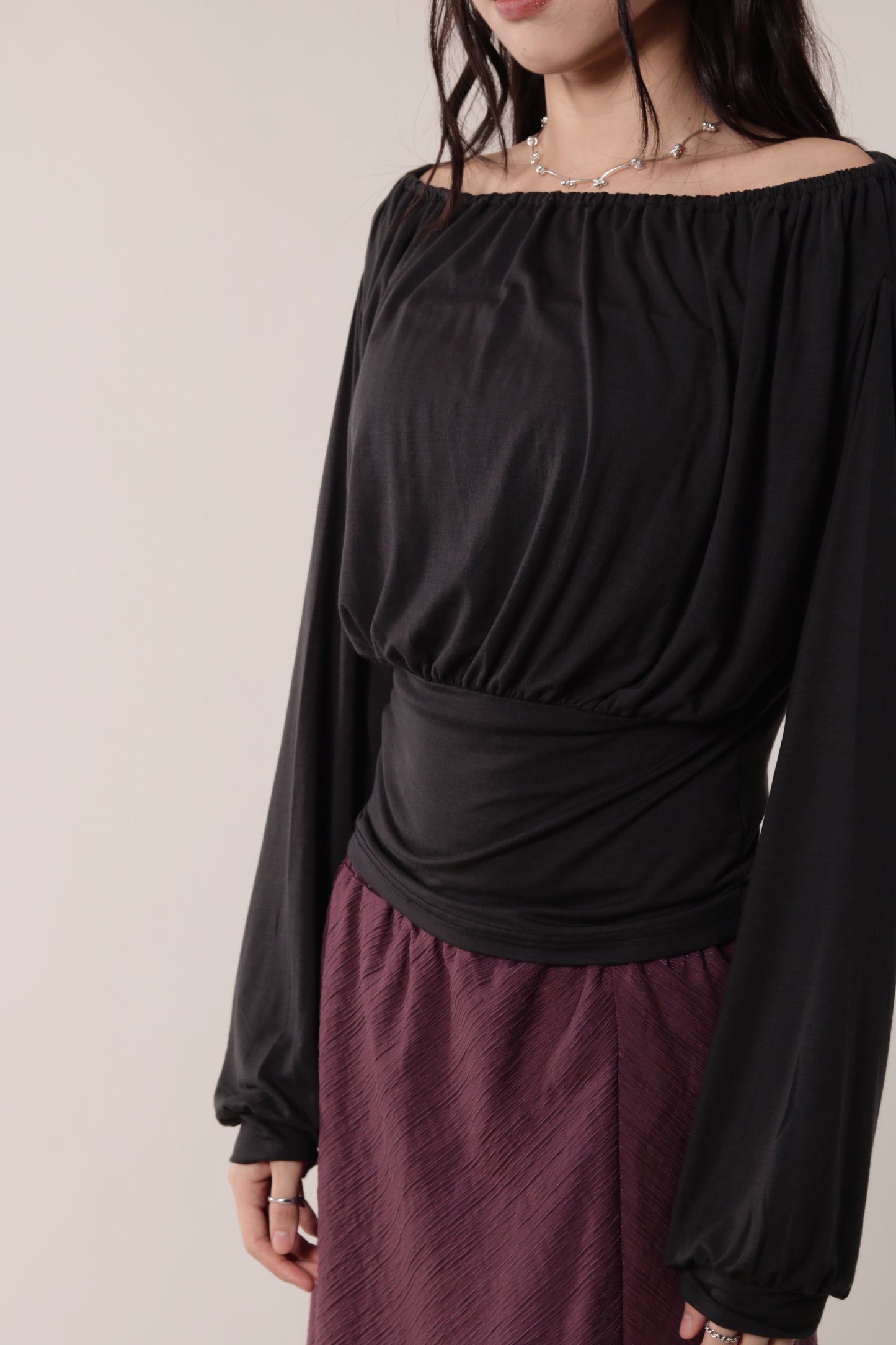 Luna Gathered Top (Black)