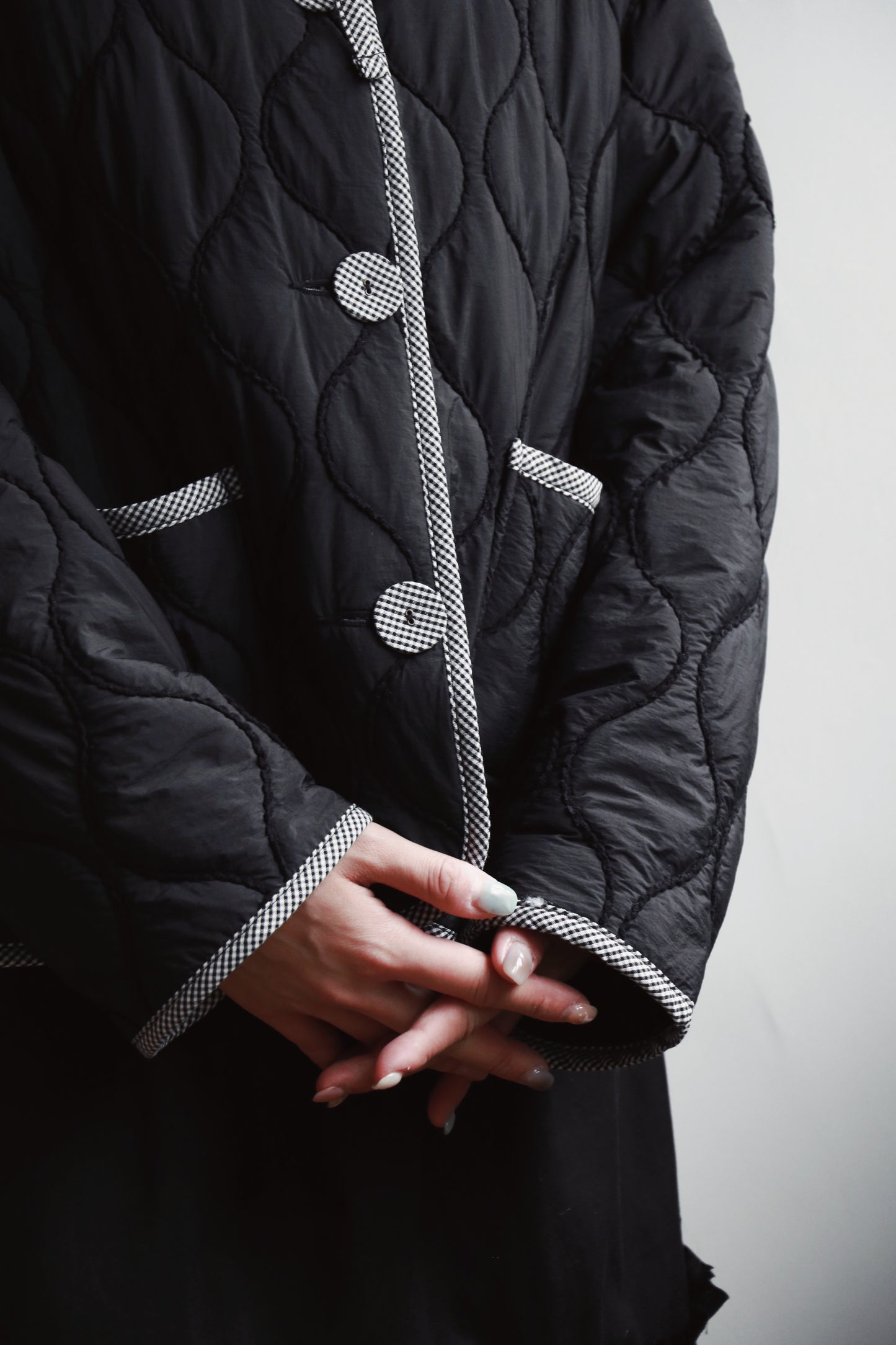 Collar Padded Jacket (Black)