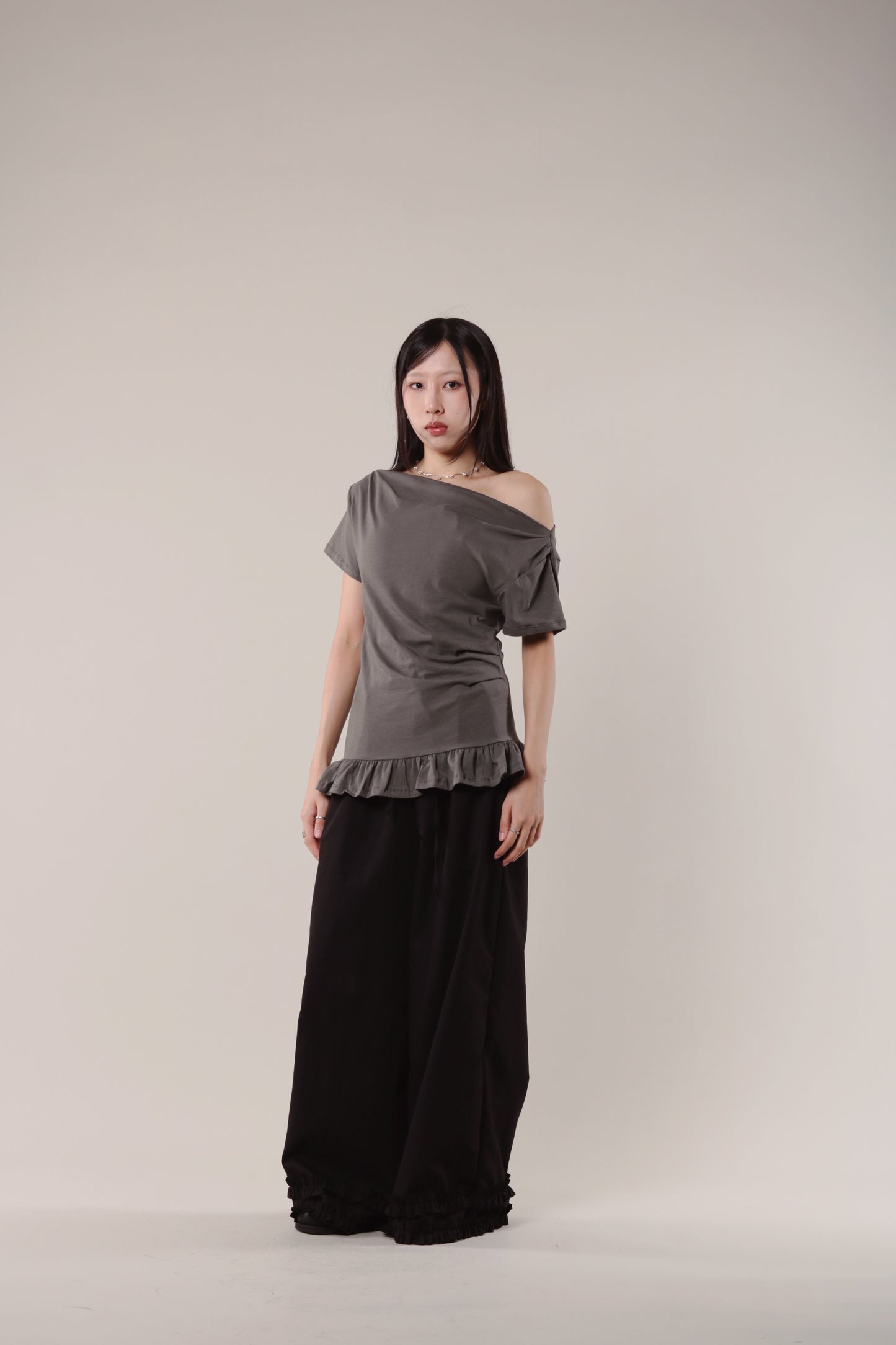 Double Ruffle Pants (Black)
