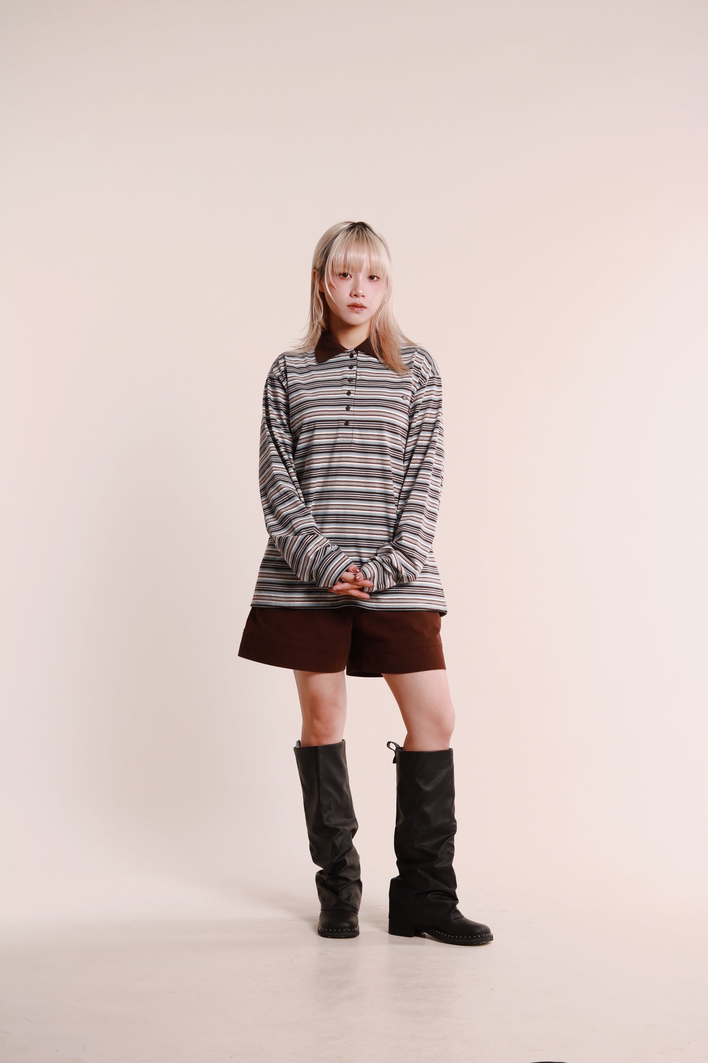 Striped Polo Top 2 (Blue)