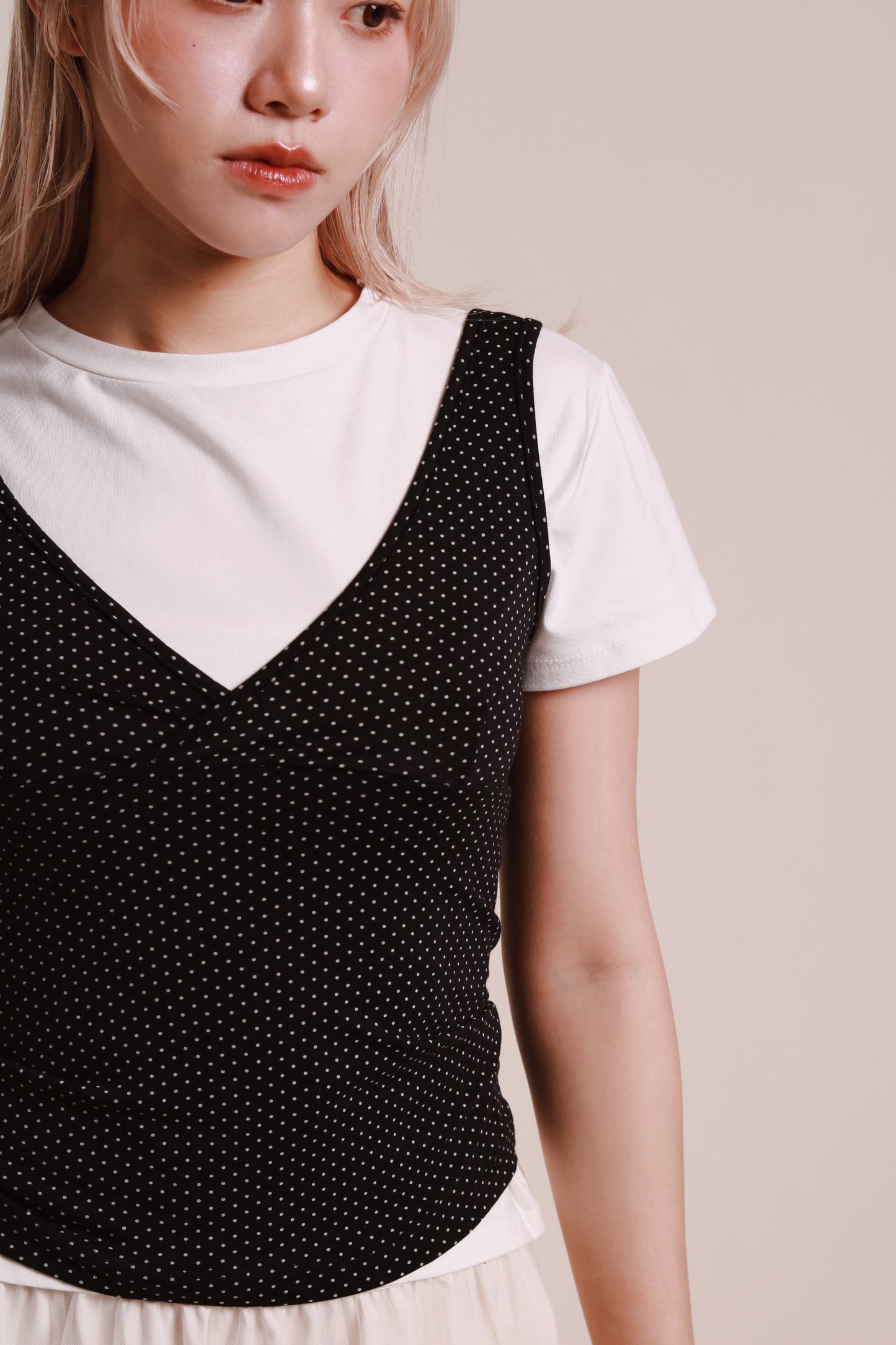 Dot Dot Sleeveless Top (Black)