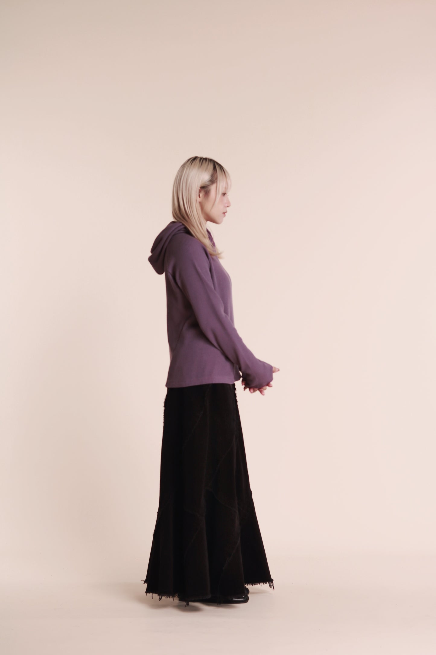 Frayed Mermaid Skirt (Black)