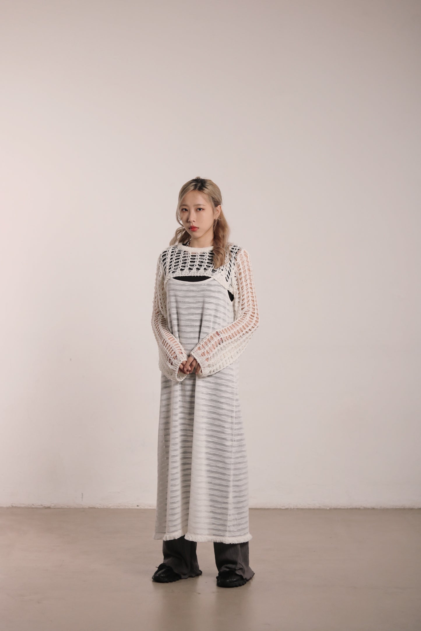 Net Crop Top (White)