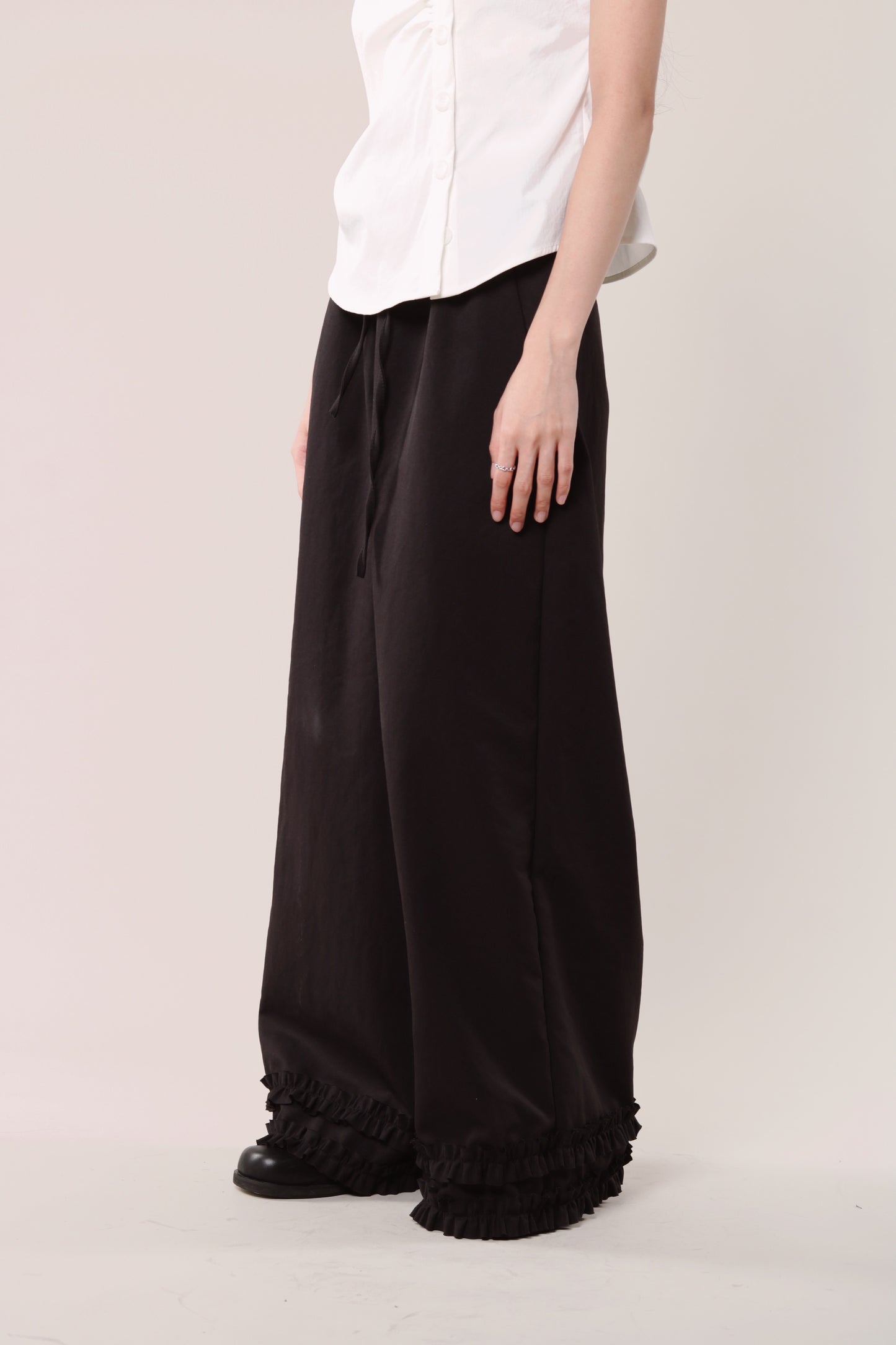 Double Ruffle Pants (Black)