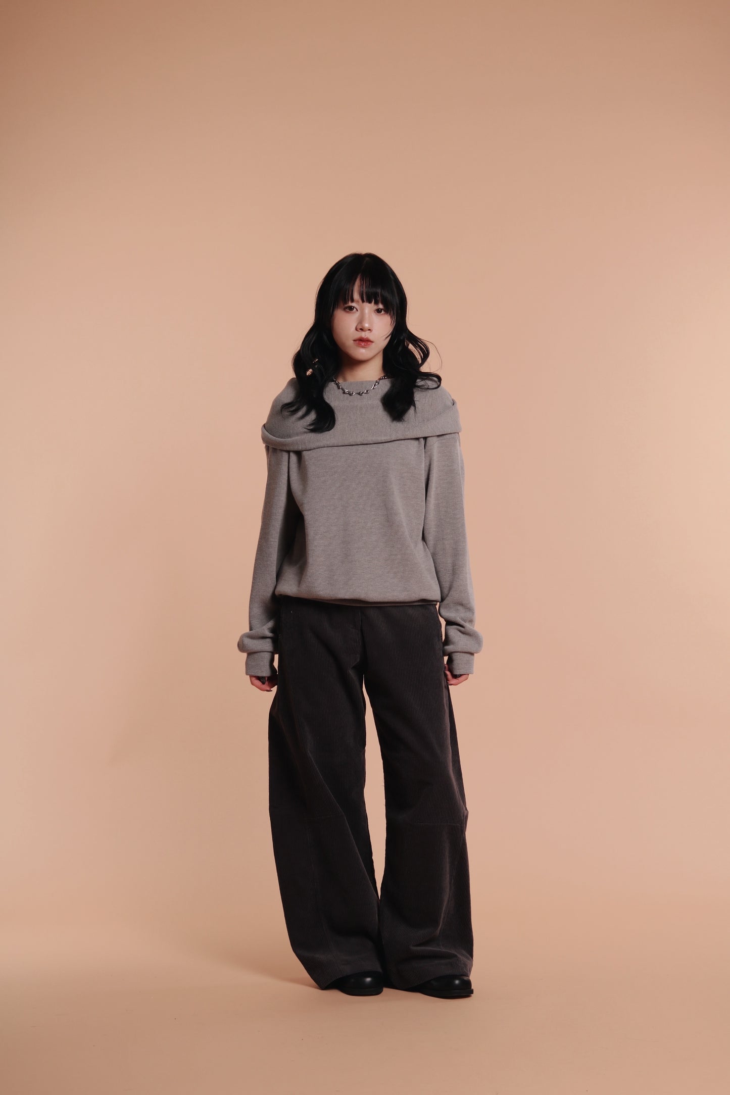 Marie Corduroy Pants (Charcoal)