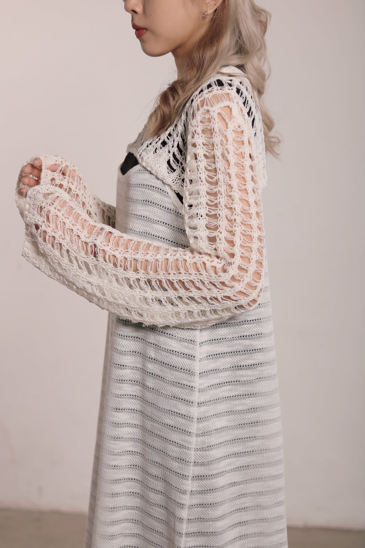 Net Crop Top (White)