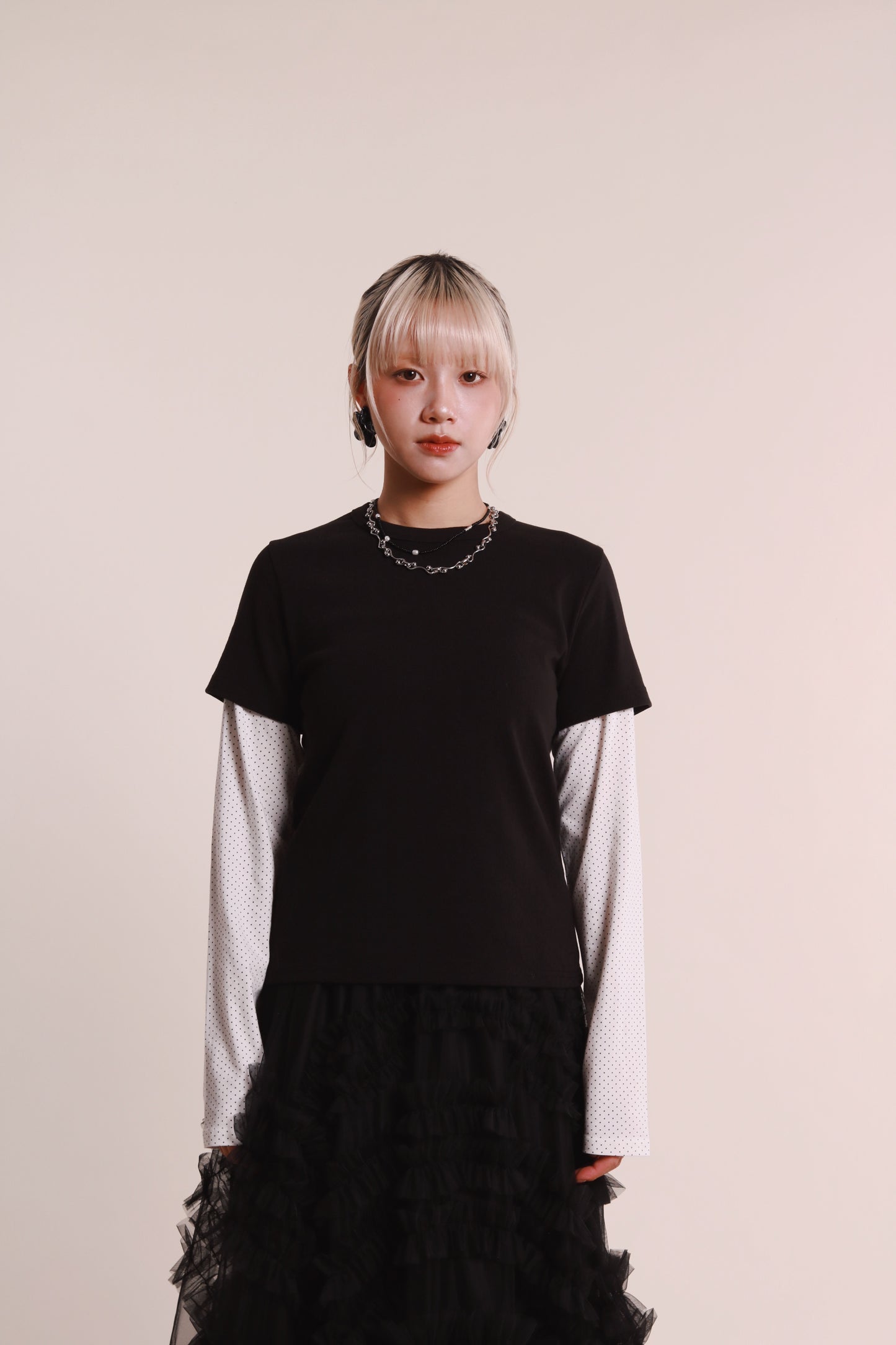 Layered Dot Top (White)