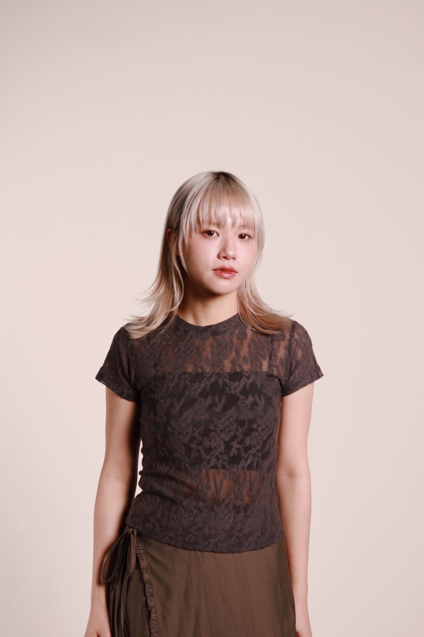 Mesh Flower Top (Charcoal)