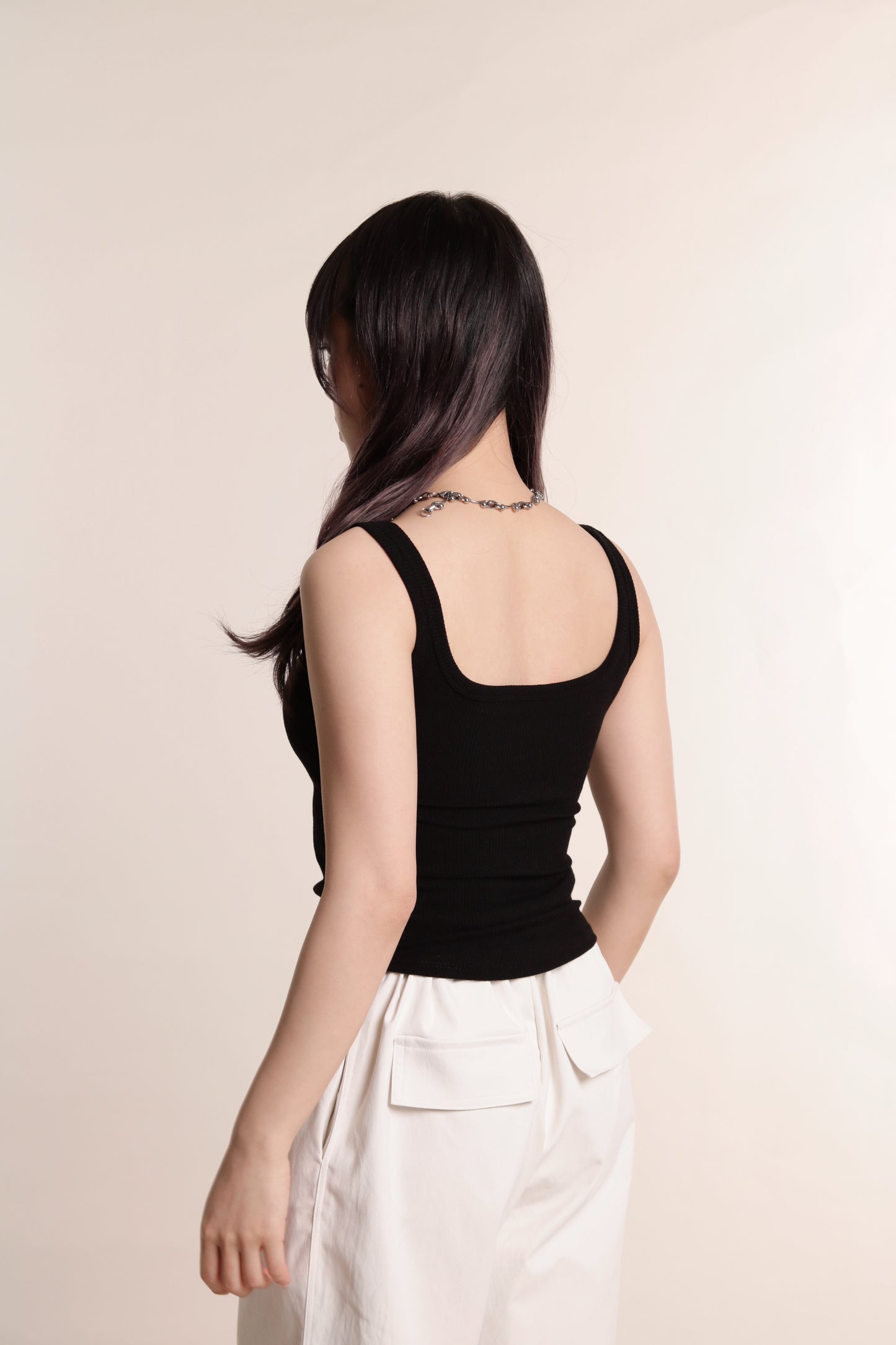 Square Neck Bra Top (Black)