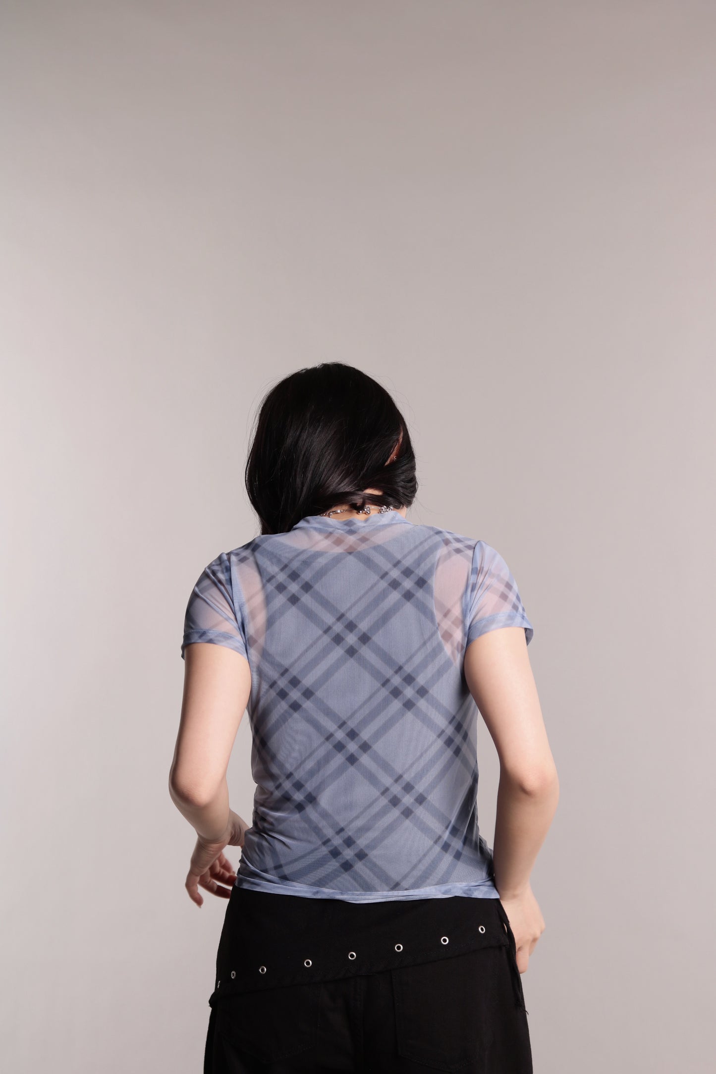 Checker Mesh Tee (Blue)